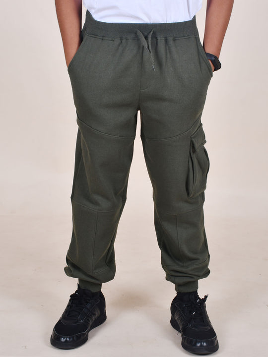 Boys Fleece Cut & Sew Cargo Track Pants