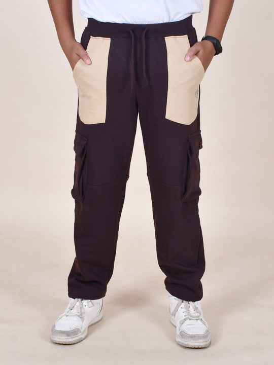 Boys Fleece Pocket Detailed Cargo Track Pants