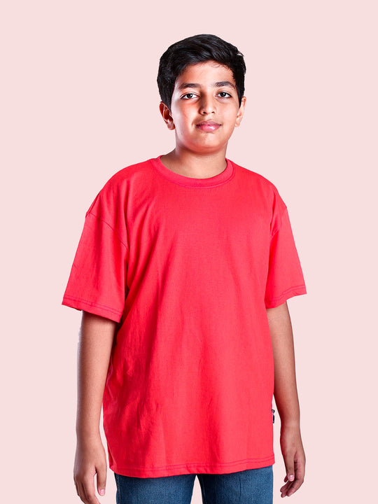 Boys Printed Over Sized Round Neck Tee