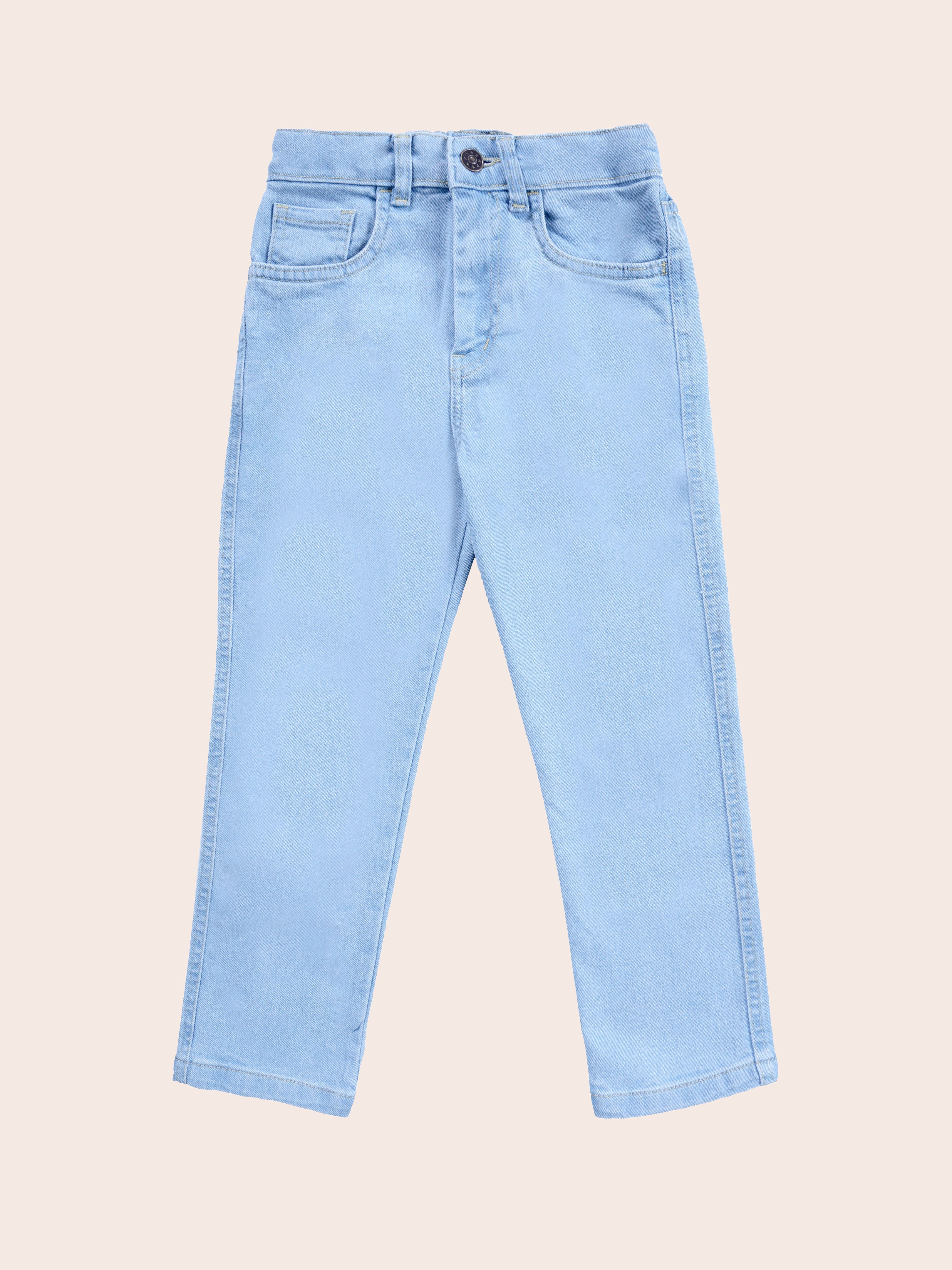 Boys Rayon Printed Short Kurta With Denim Woven Regular Fit Jeans Set