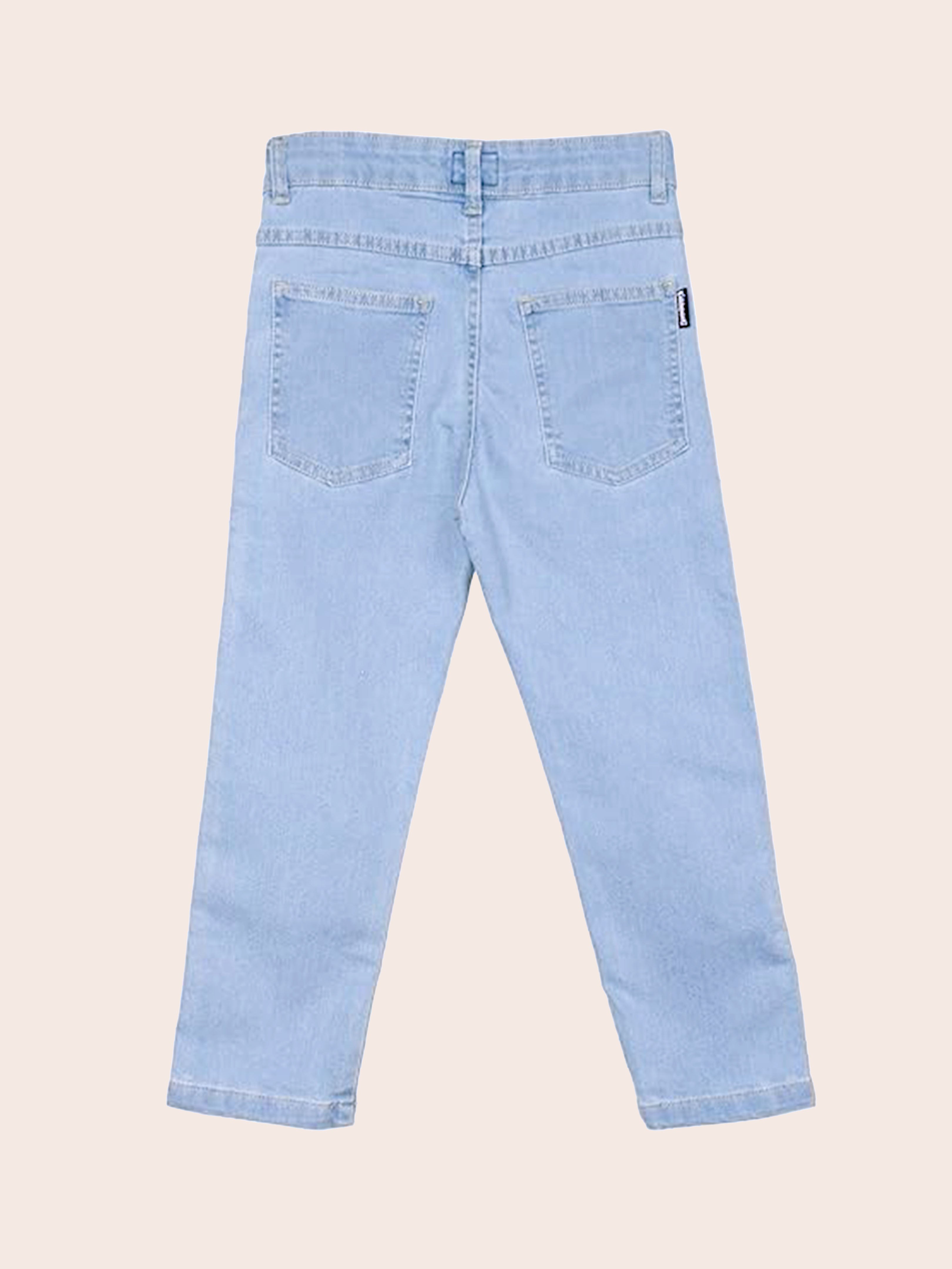 Boys Rayon Printed Short Kurta With Denim Woven Regular Fit Jeans Set