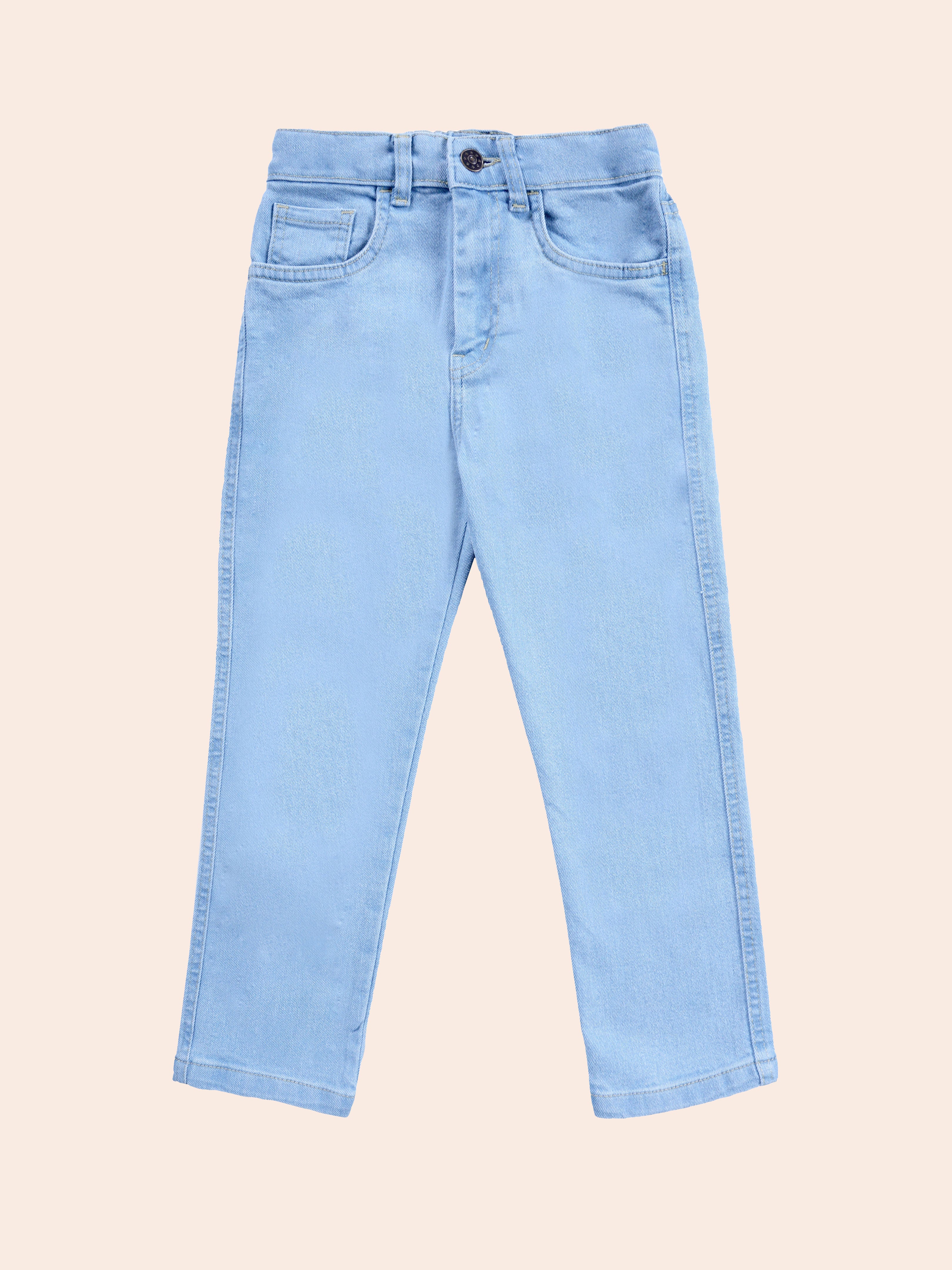 Boys Rayon Printed Short Kurta With Denim Woven Regular Fit Jeans Set