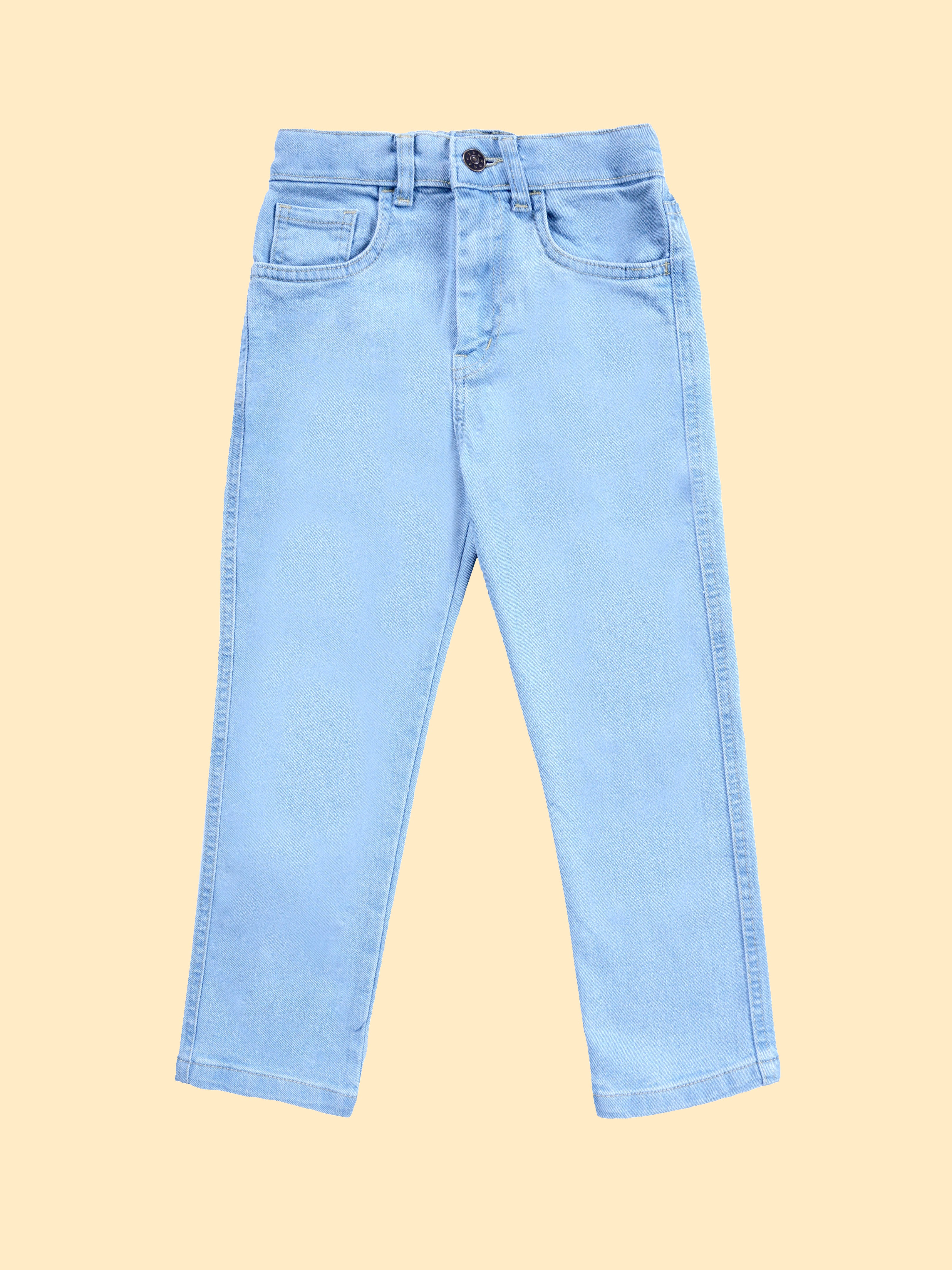 Boys Rayon Printed Short Kurta With Denim Woven Regular Fit Jeans Set