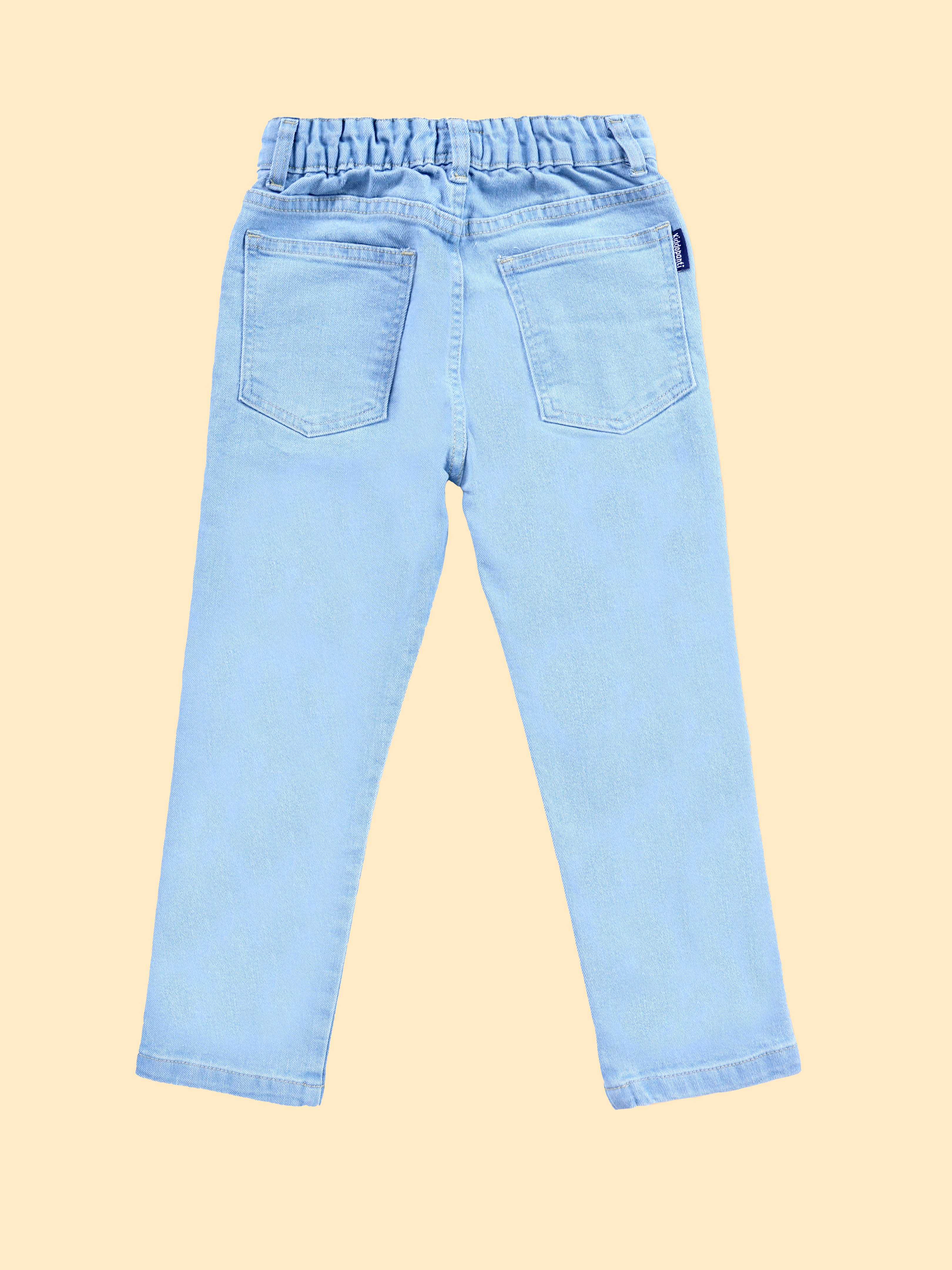 Boys Rayon Printed Short Kurta With Denim Woven Regular Fit Jeans Set