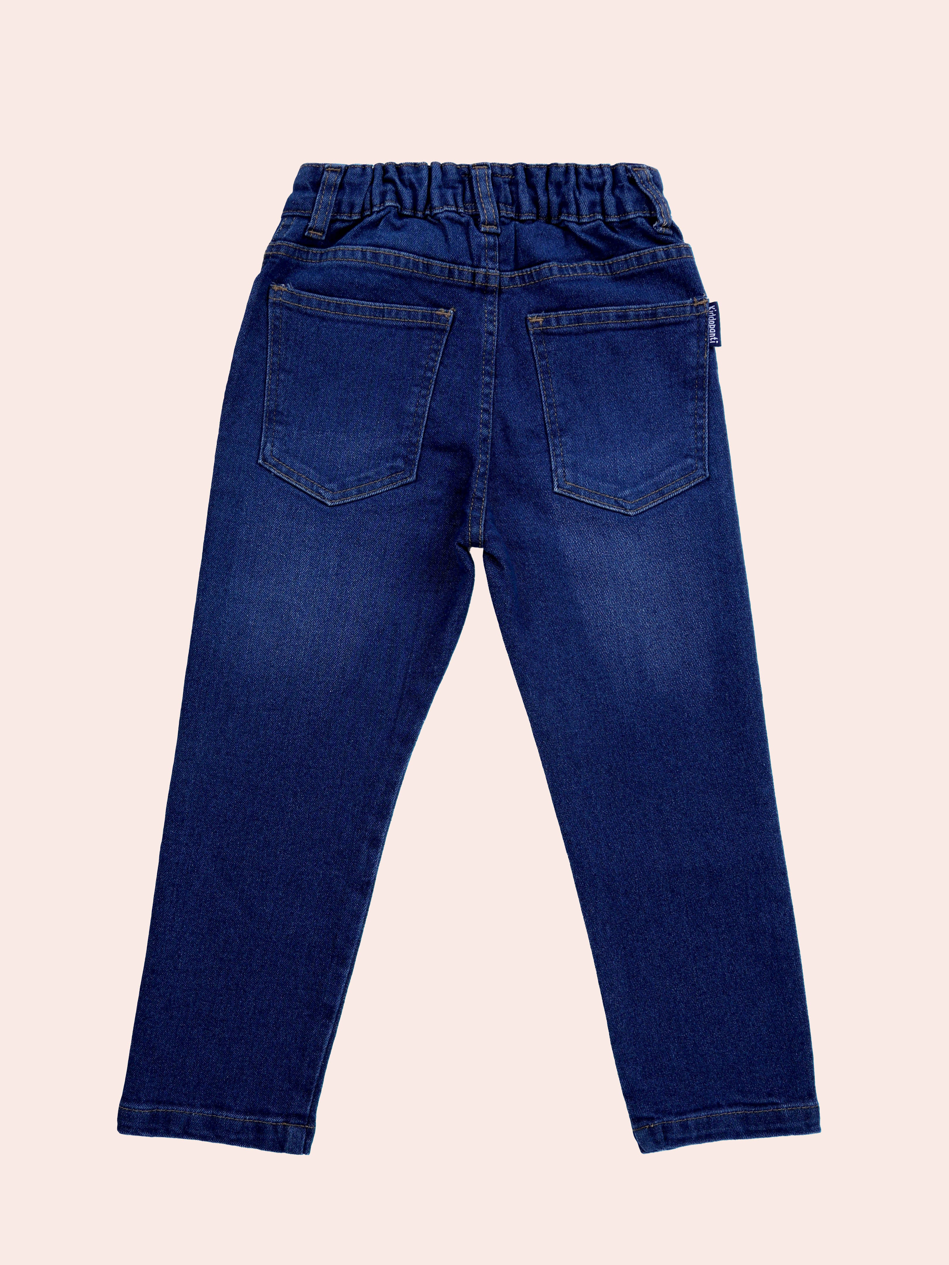 Boys Rayon Printed Short Kurta With Denim Woven Regular Fit Jeans Set