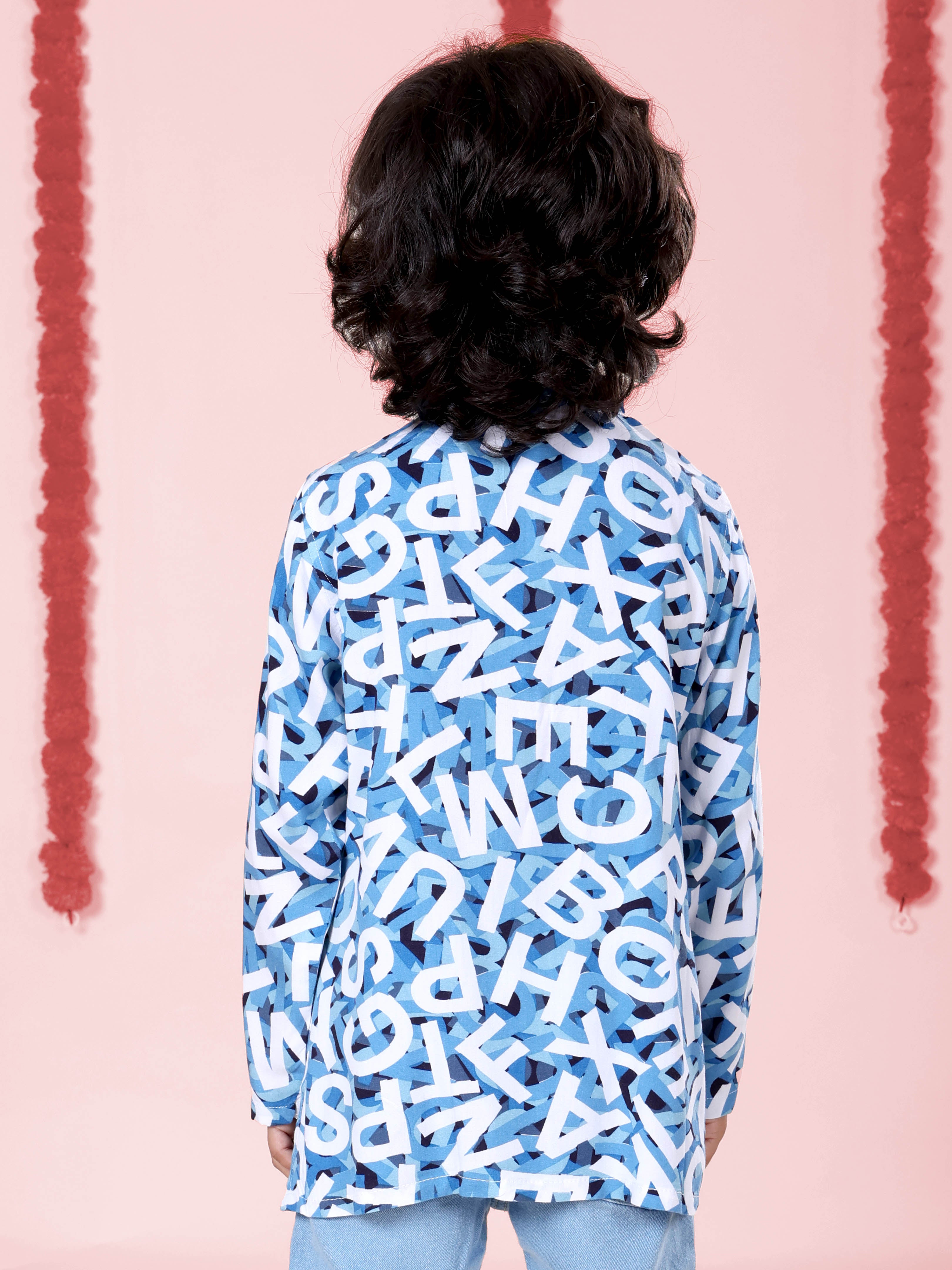 Kiddopanti Boys Ethnic Wear Printed Short Kurta