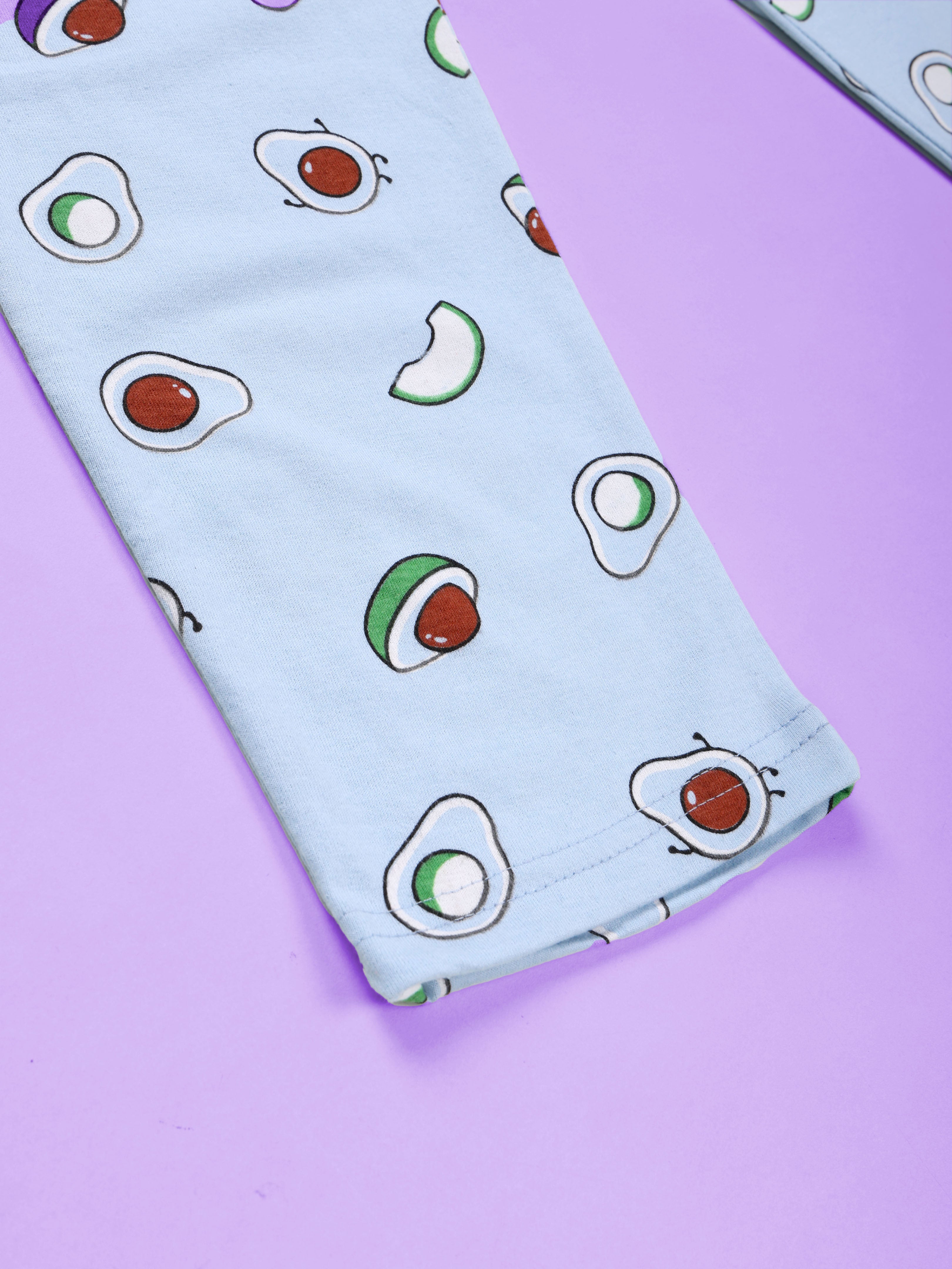 Kiddopanti Girls All Over Avocado Printed Pyjama Pant With Single Pocket