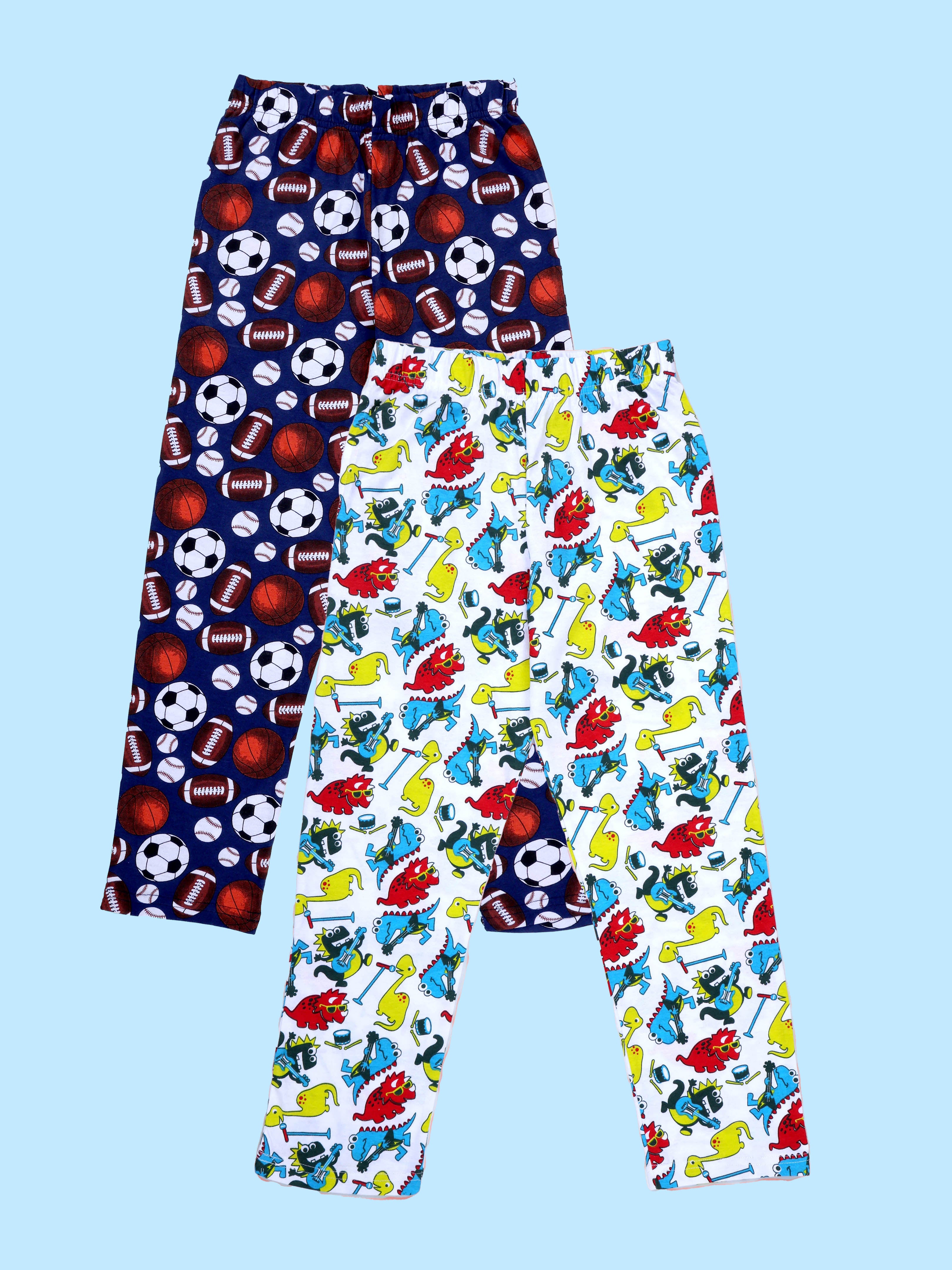 KiddoPanti Boys Cotton All-Over Printed Pyjama Pant With Single Pocket Pack of 2
