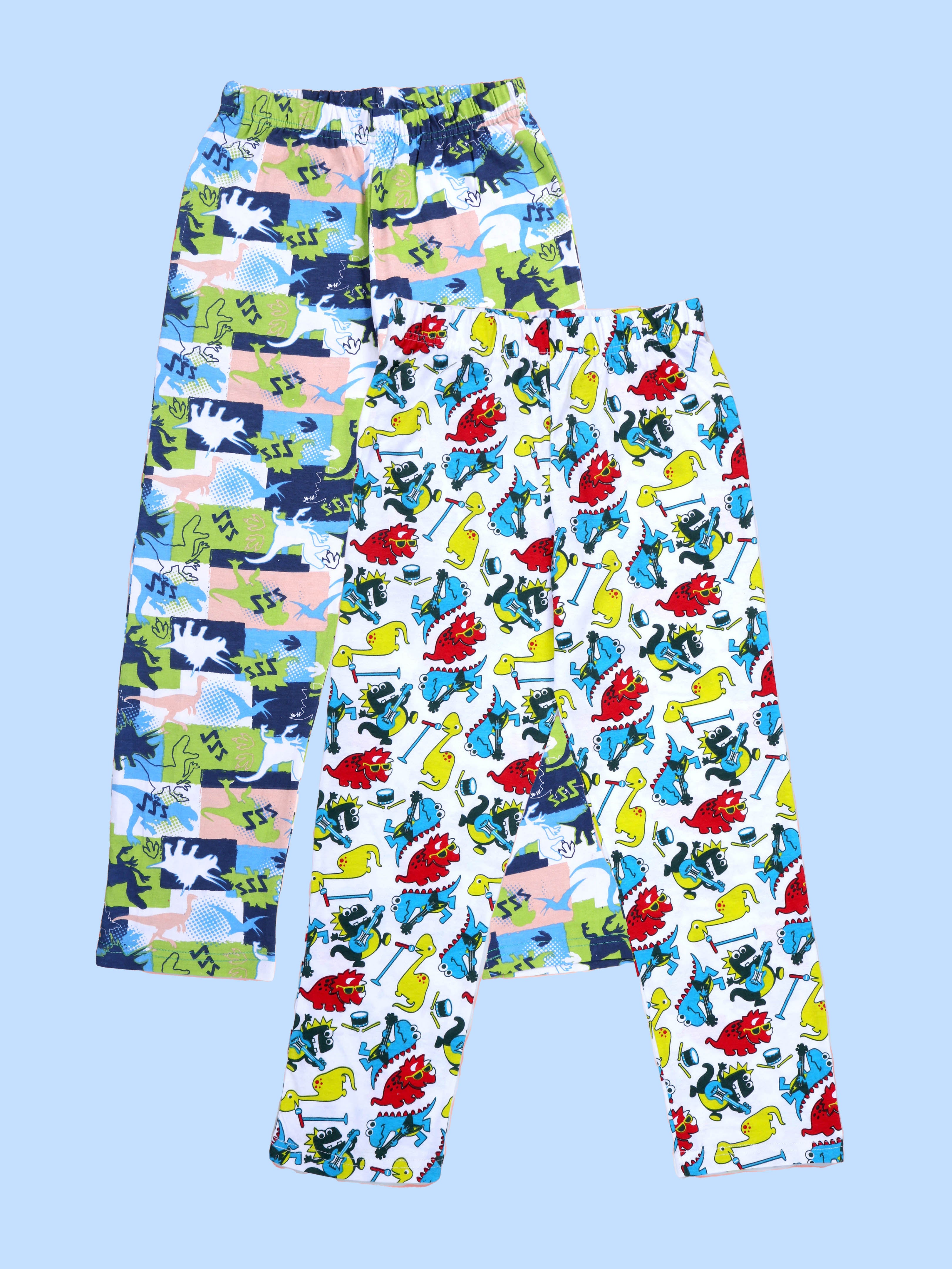 KiddoPanti Boys Cotton All-Over Printed Pyjama Pant With Single Pocket Pack of 2