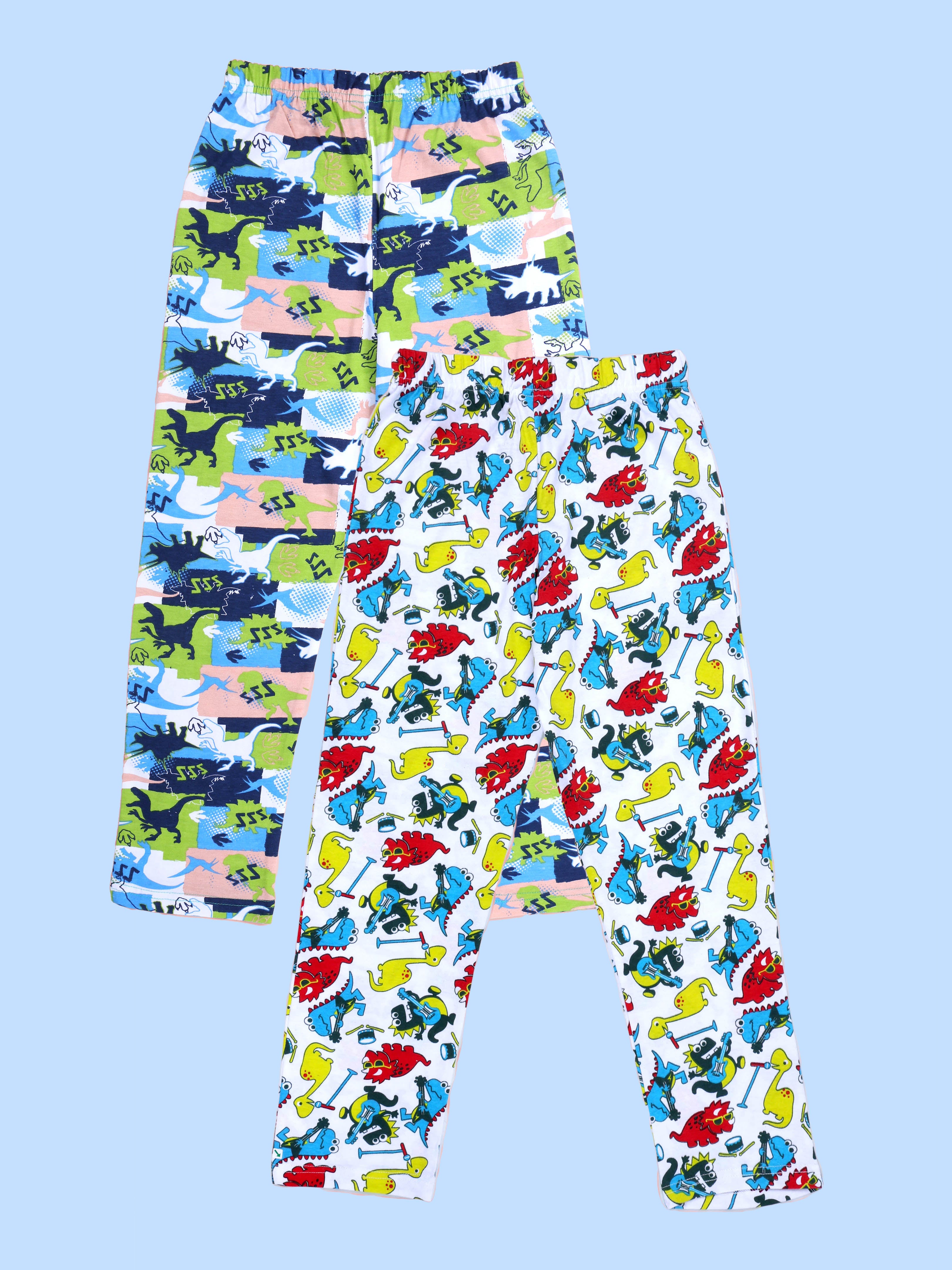 KiddoPanti Boys Cotton All-Over Printed Pyjama Pant With Single Pocket Pack of 2