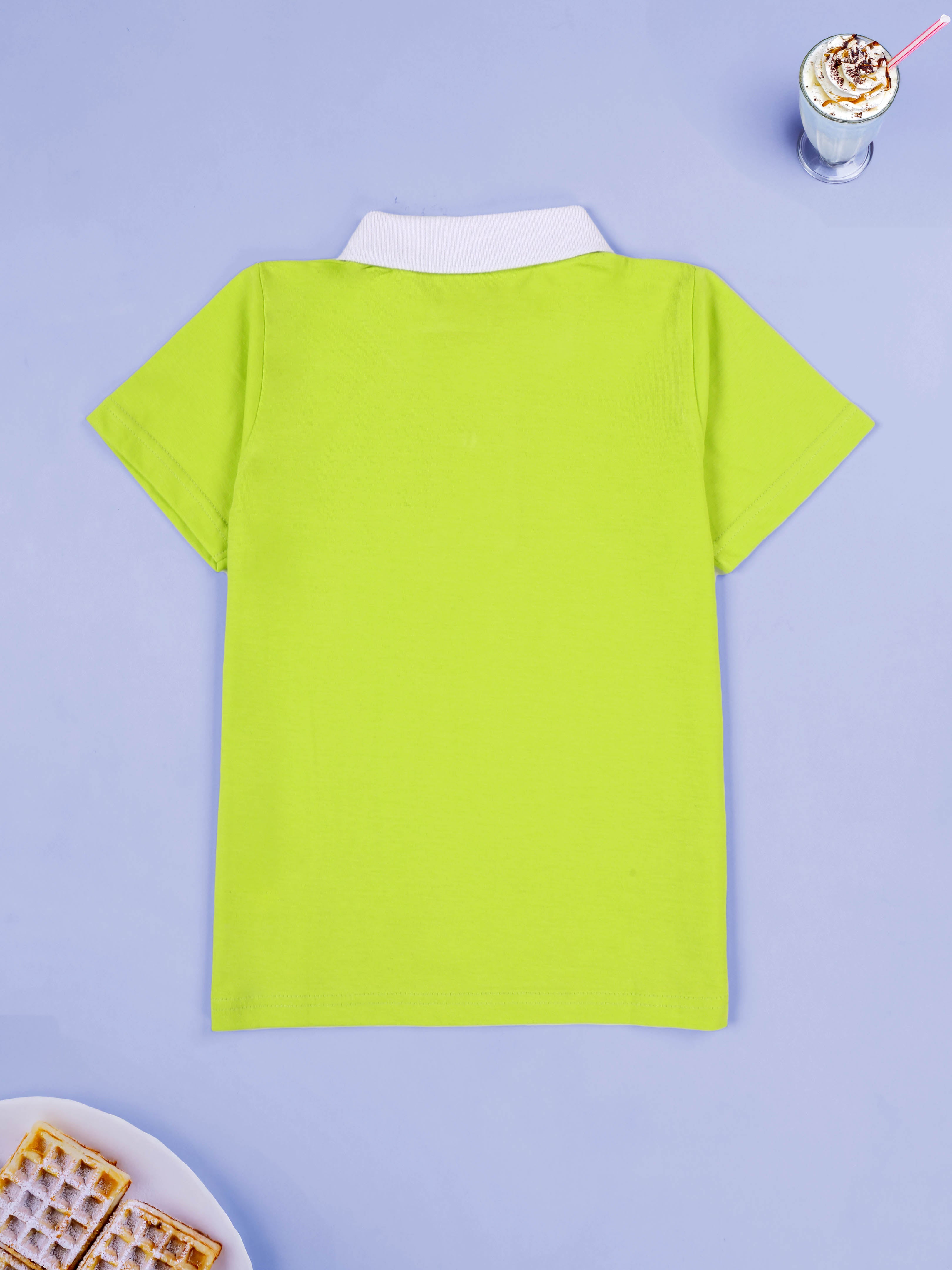 KiddoPanti Boys 100% Cotton "Lets Do It" City Graphic Printed Polo Tee