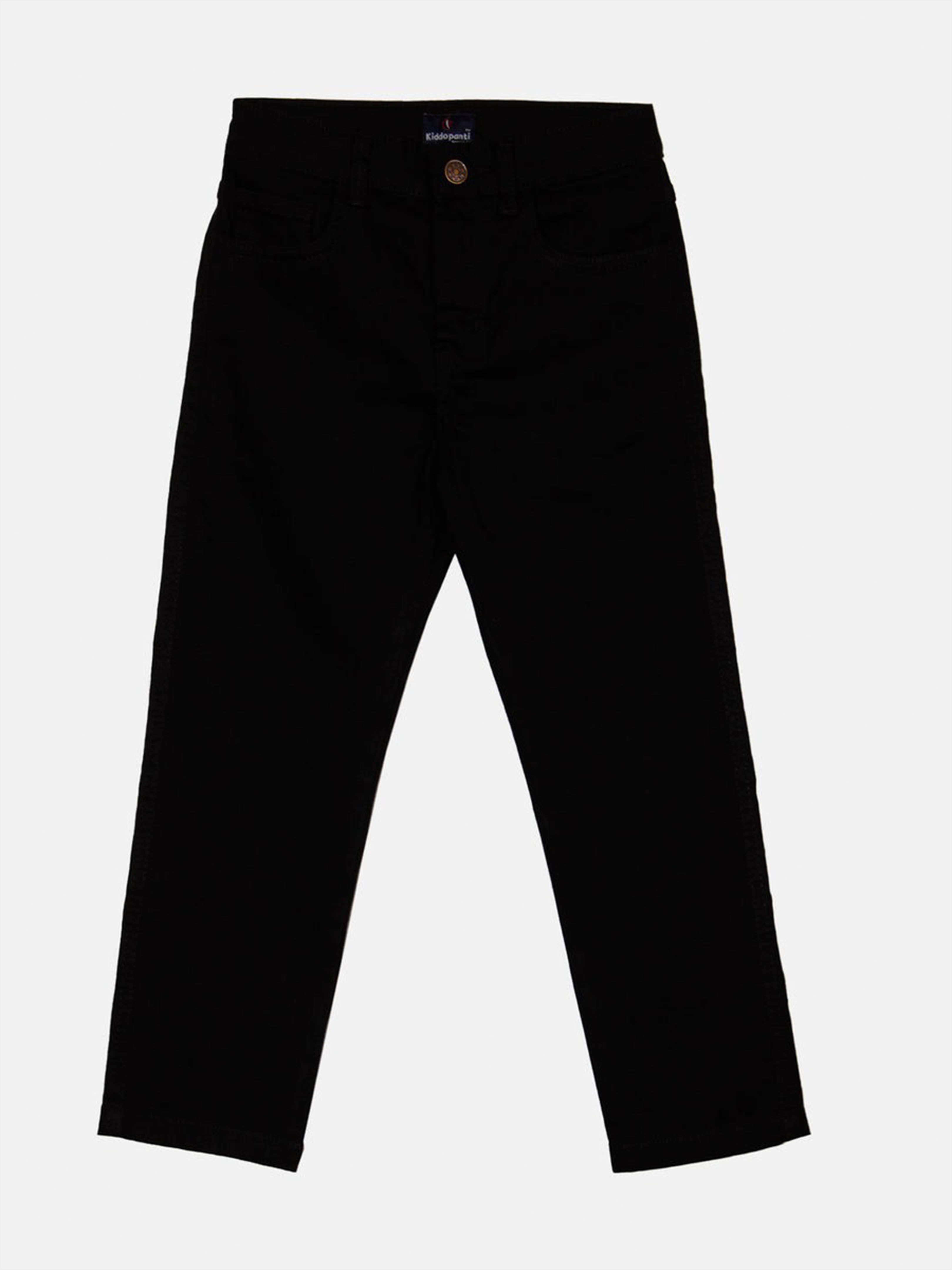 Kiddopanti Boys Smiley AOP Printed Polo Tee & Regular Fit Denim Pant Coorde Set