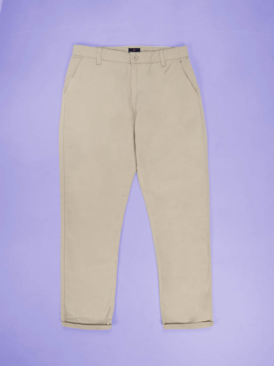 KiddoPanti Boys 100% Cotton Twill Regular Fit Chinos Pant With Adjustable Wasit Elastic