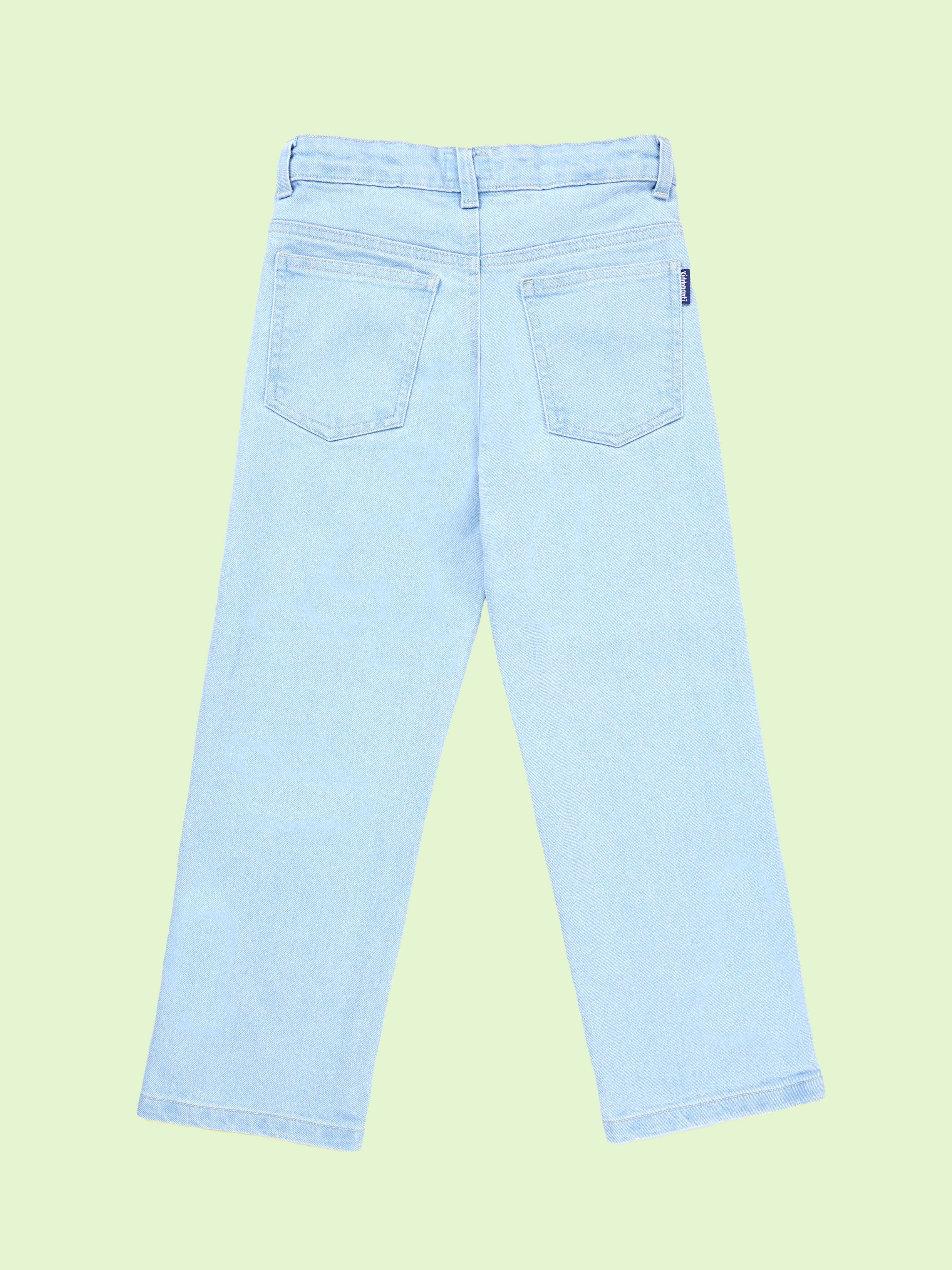 Boys Cotton Woven Half Sleeves Textured With Star Puff Printed Shirt With Denim Woven Straight Fit Jeans Set