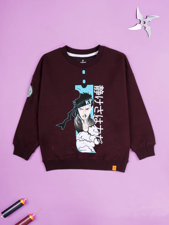 KiddoPanti Boys Cotton Fleece Graphic Printed Round Neck Full Sleeve Sweatshirt