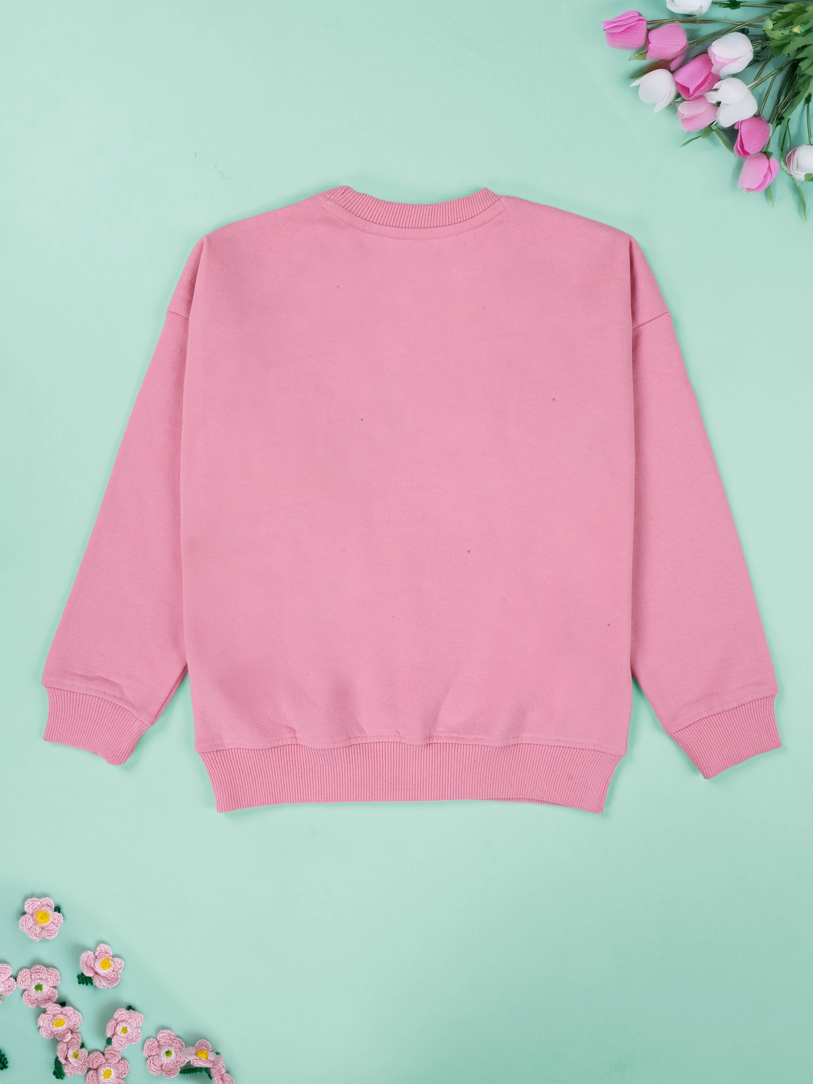 Kiddopanti Boys Solid Fleece Round Neck Sweatshirt