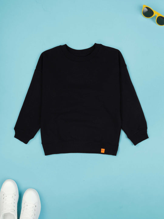 Kiddopanti Boys Fleece Solid Round Neck Sweatshirt