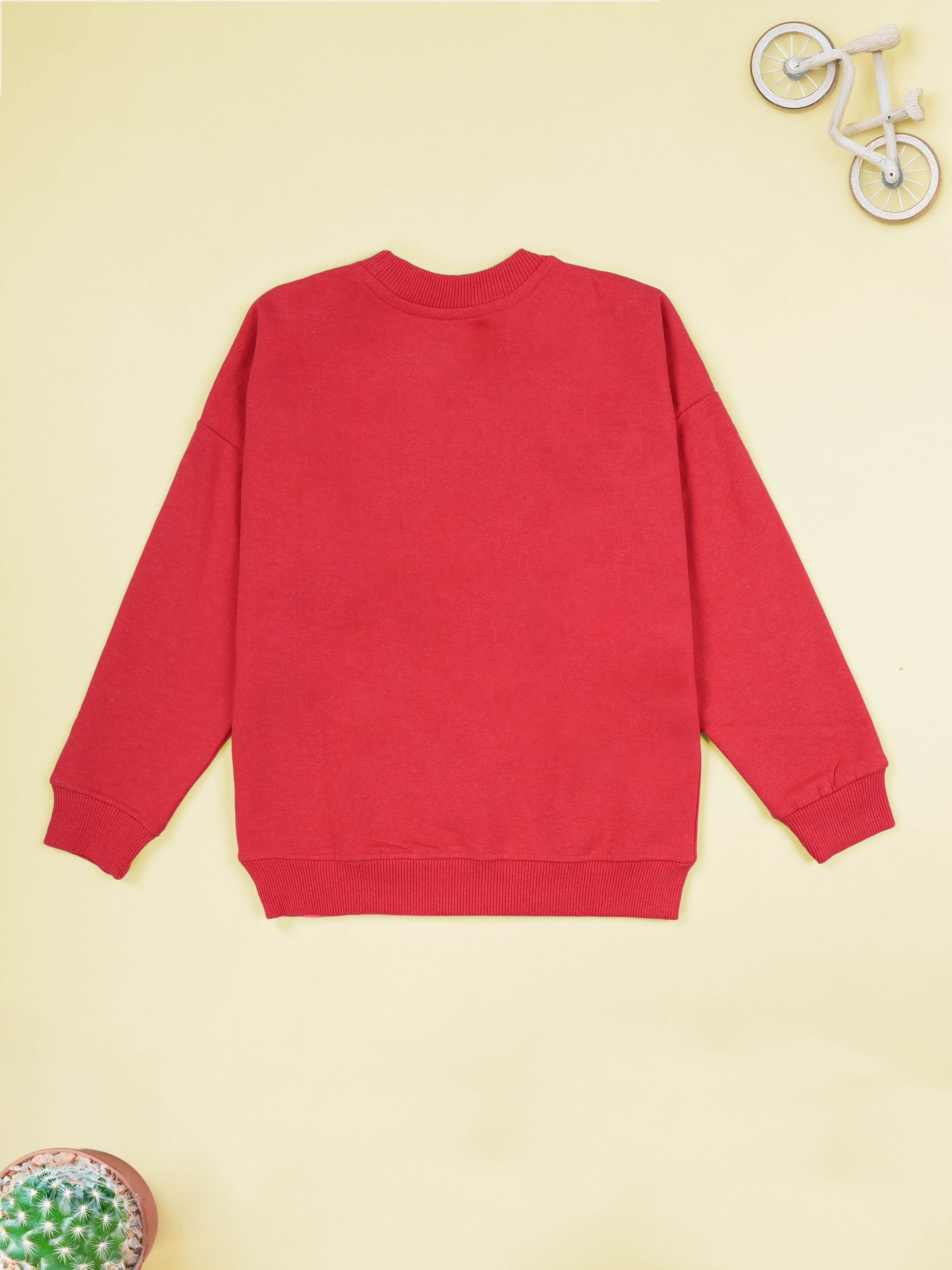 Kiddopanti Boys Solid Fleece Round Neck Sweatshirt