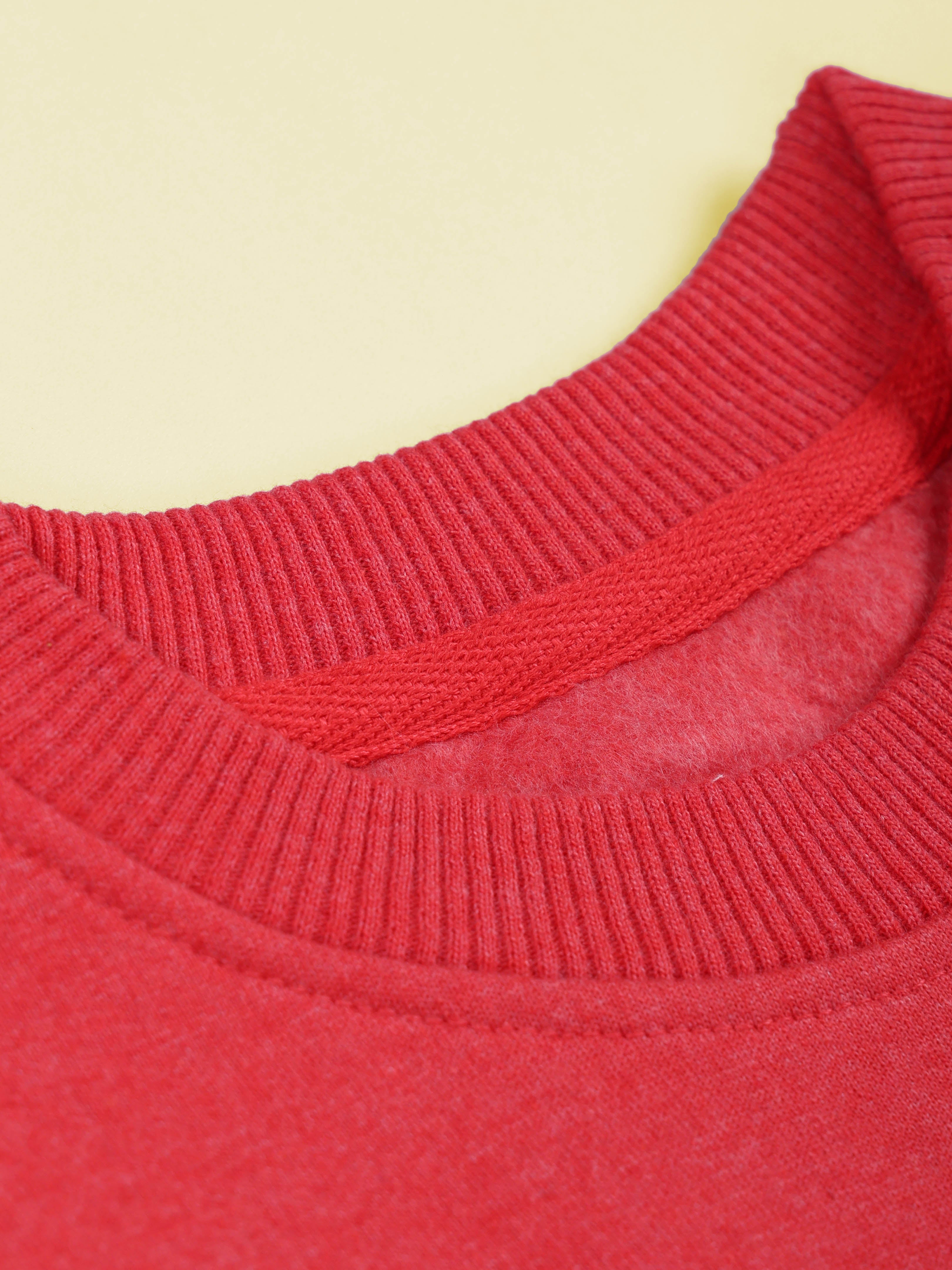 Kiddopanti Boys Solid Fleece Round Neck Sweatshirt