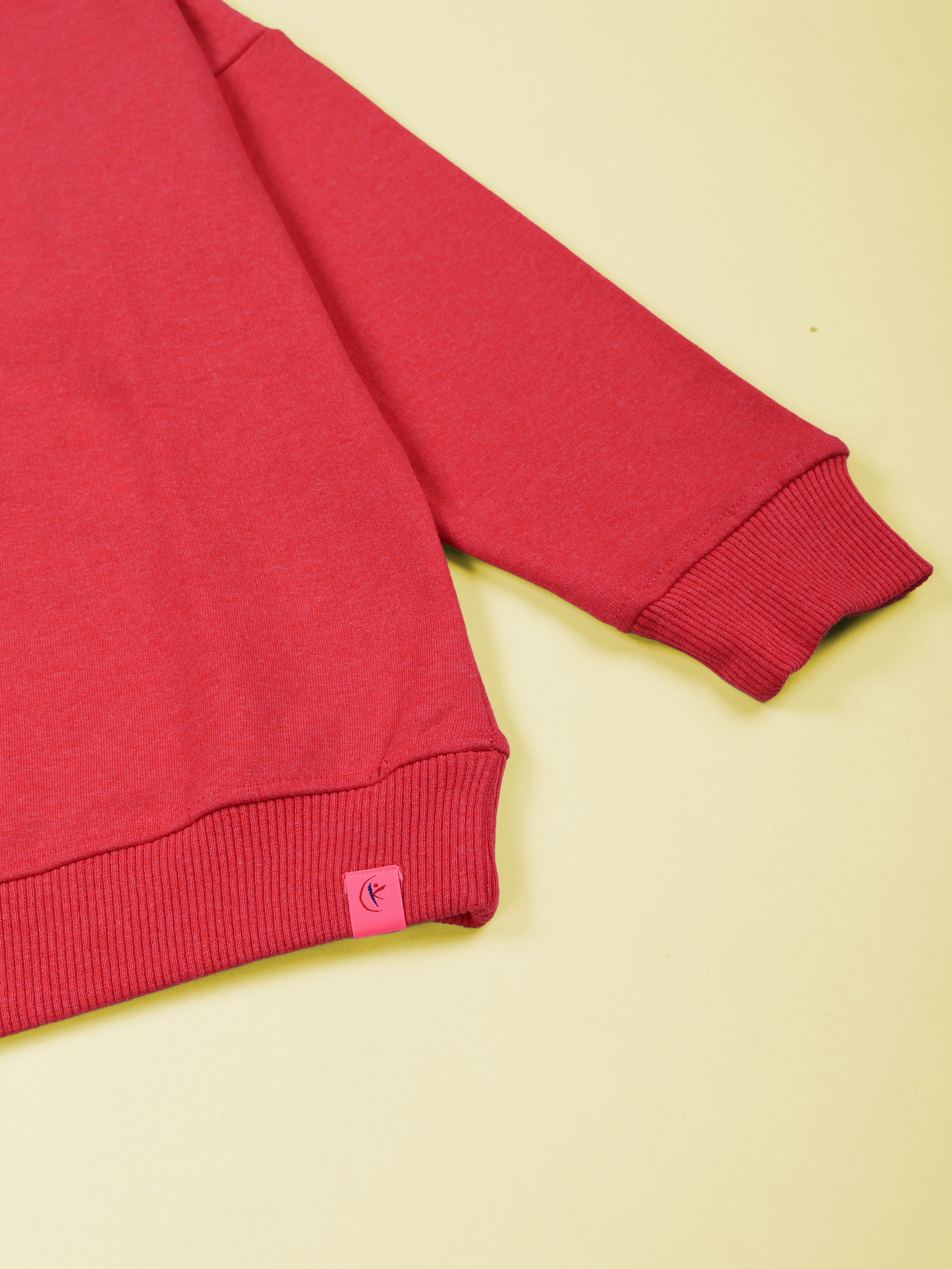 Kiddopanti Boys Solid Fleece Round Neck Sweatshirt