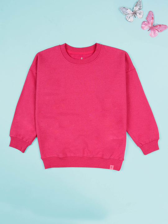 KiddoPanti Boys Solid Cotton Fleece Round Neck Full Sleeve Sweatshirt