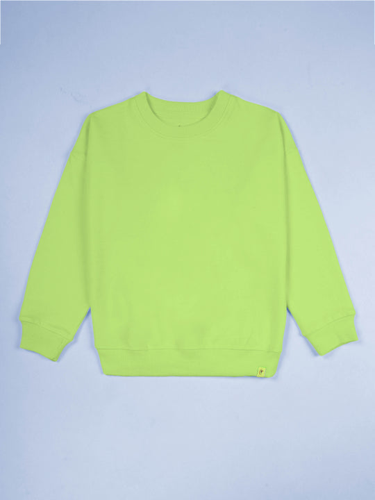 Kiddopanti Boys Fleece Solid Round Neck Sweatshirt