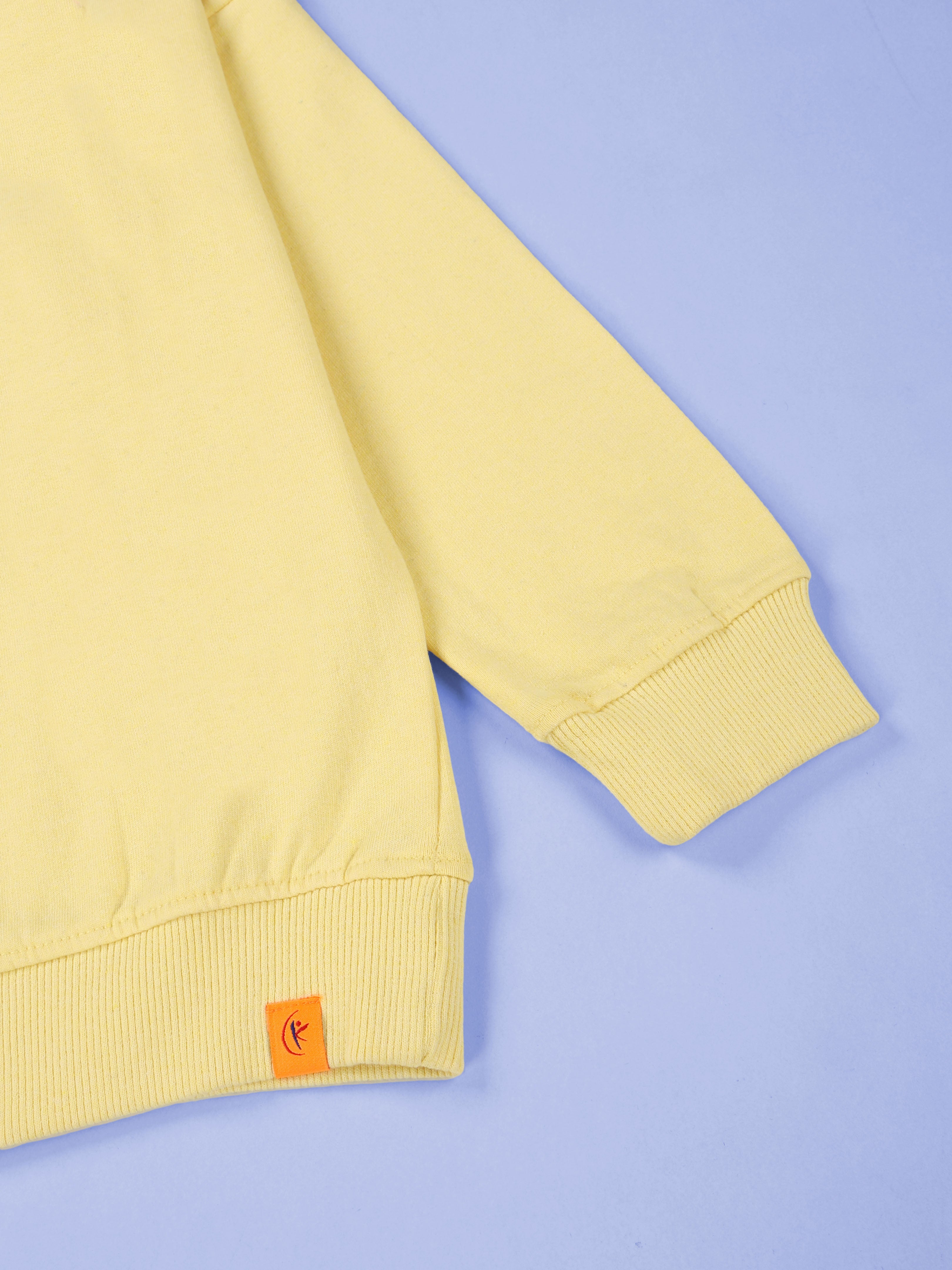 Kiddopanti Boys Solid Fleece Round Neck Sweatshirt