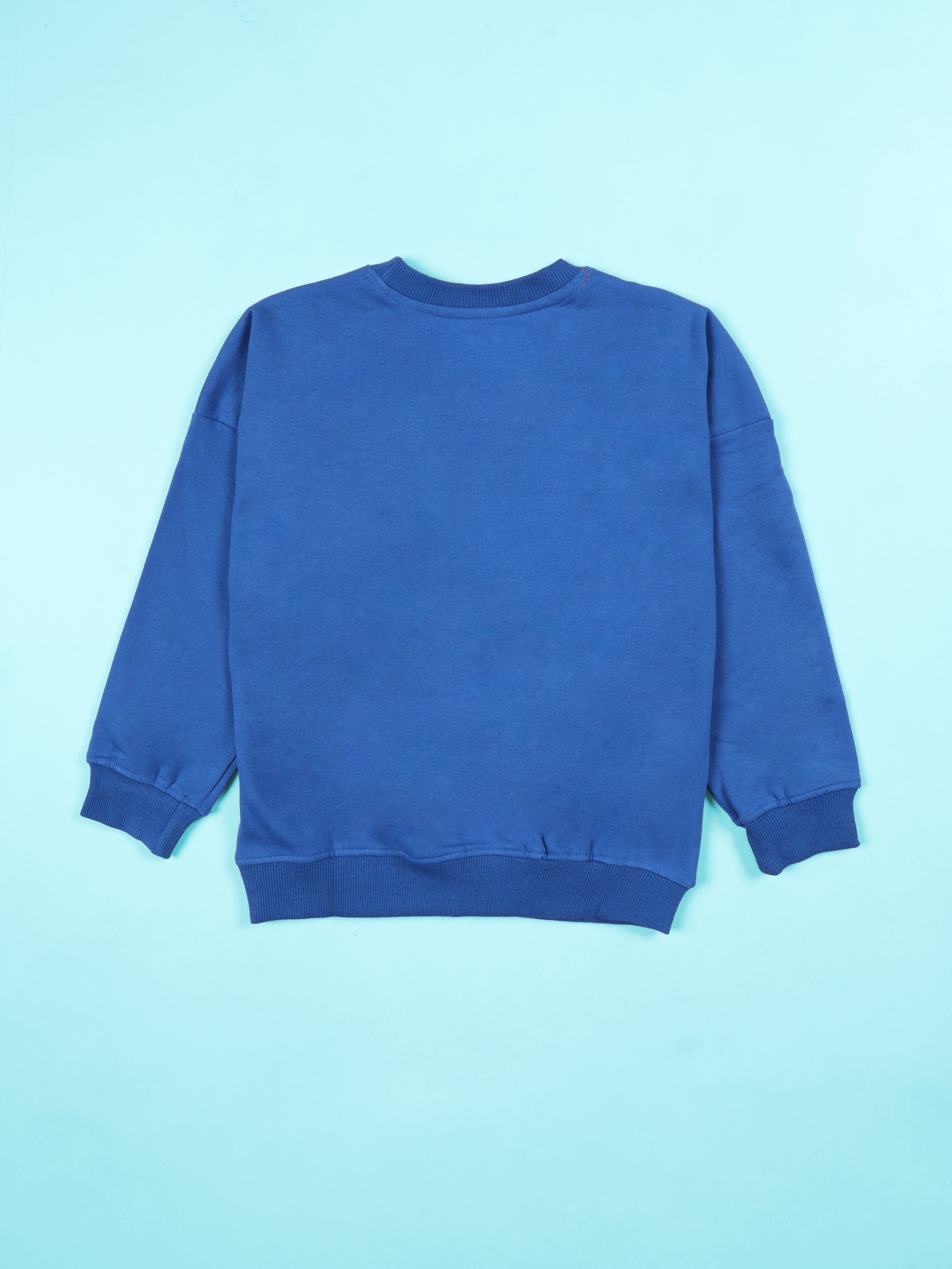 Kiddopanti Boys Solid Fleece Round Neck Full Sleeve Sweatshirt