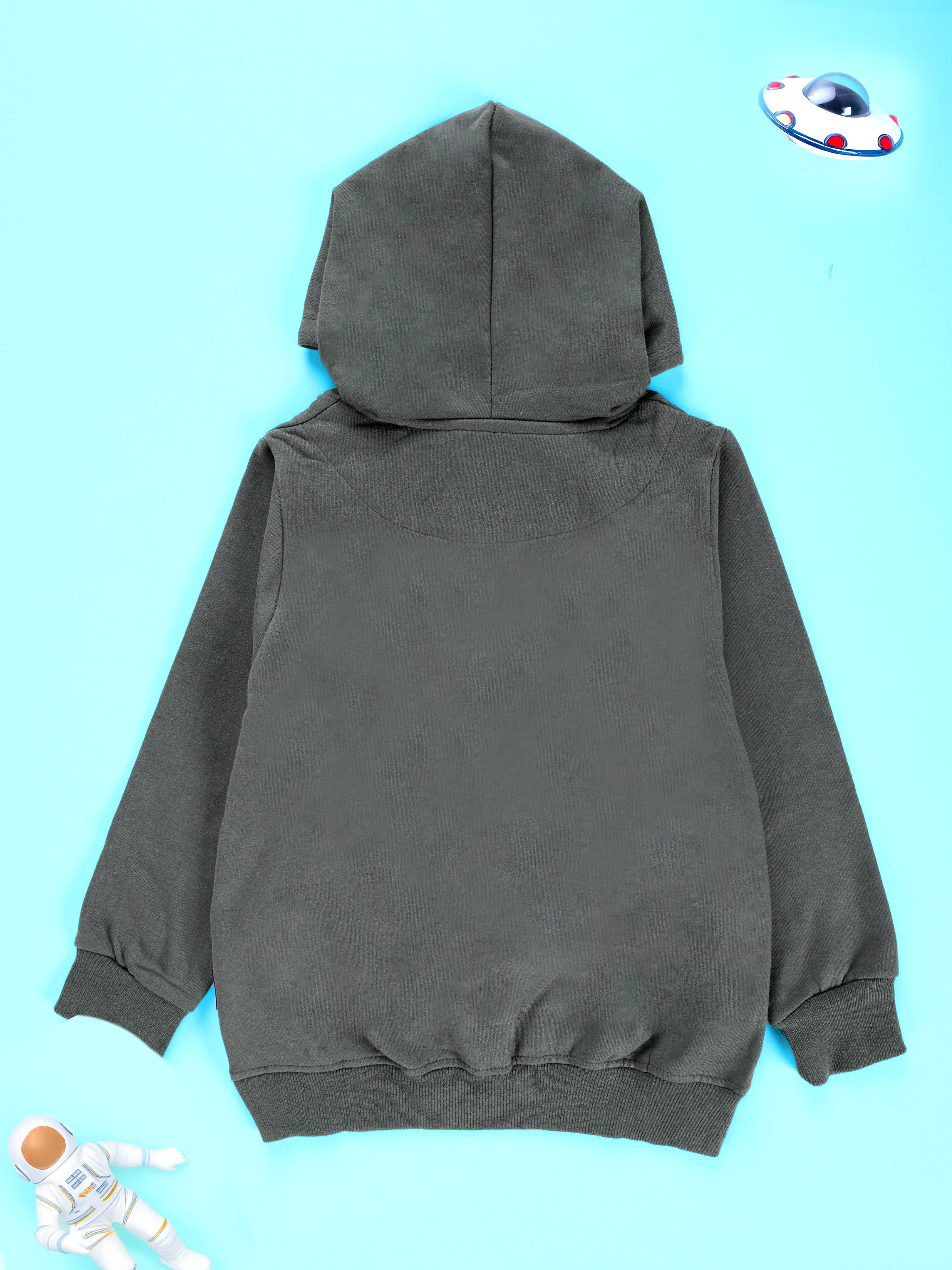 Kiddopanti Boys Fleece Graphic Printed Front Open Hooded Sweatshirt Pack of 2