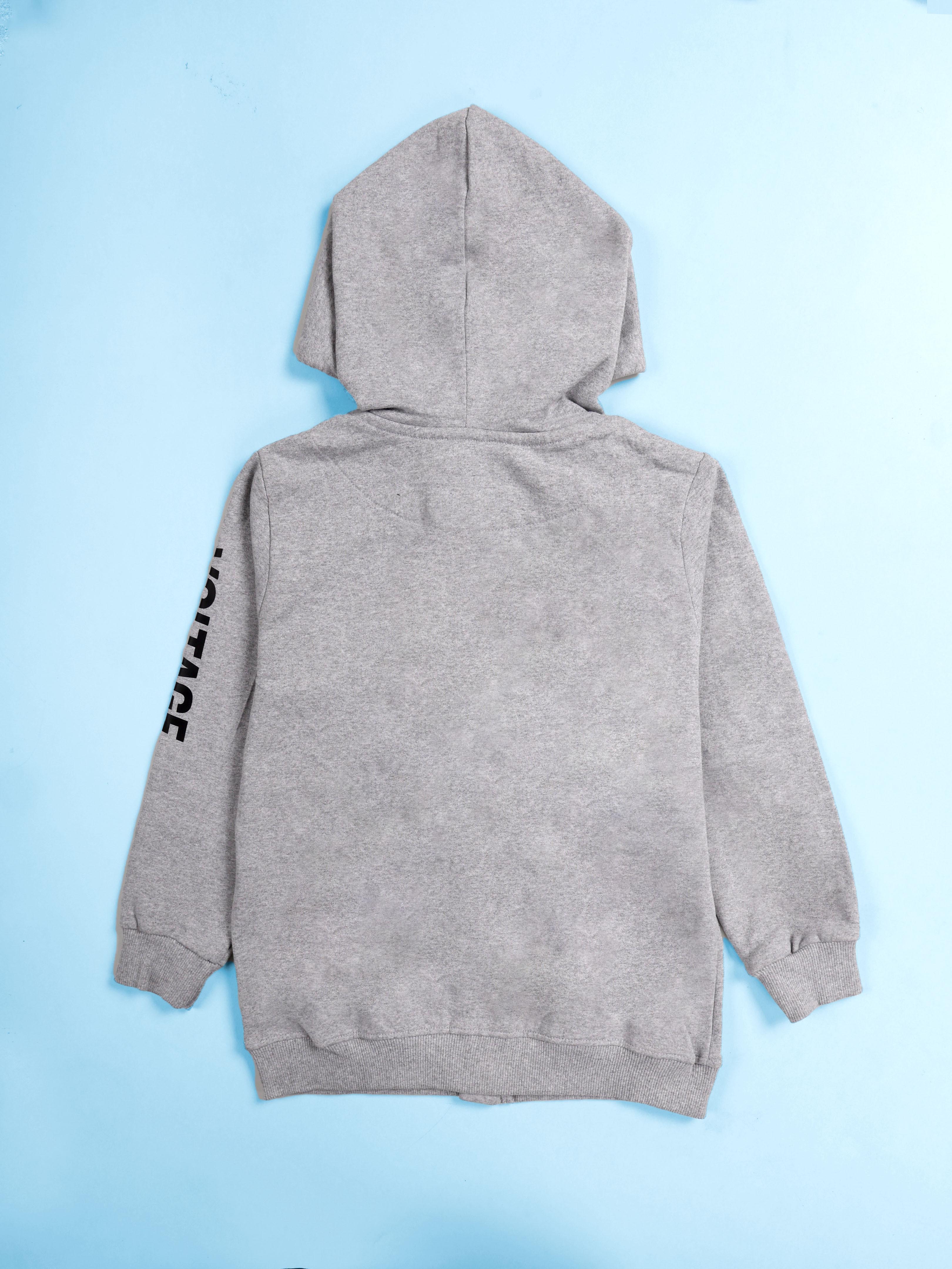 Kiddopanti Boys Fleece Graphic Printed Front Open Hooded Sweatshirt Pack of 2