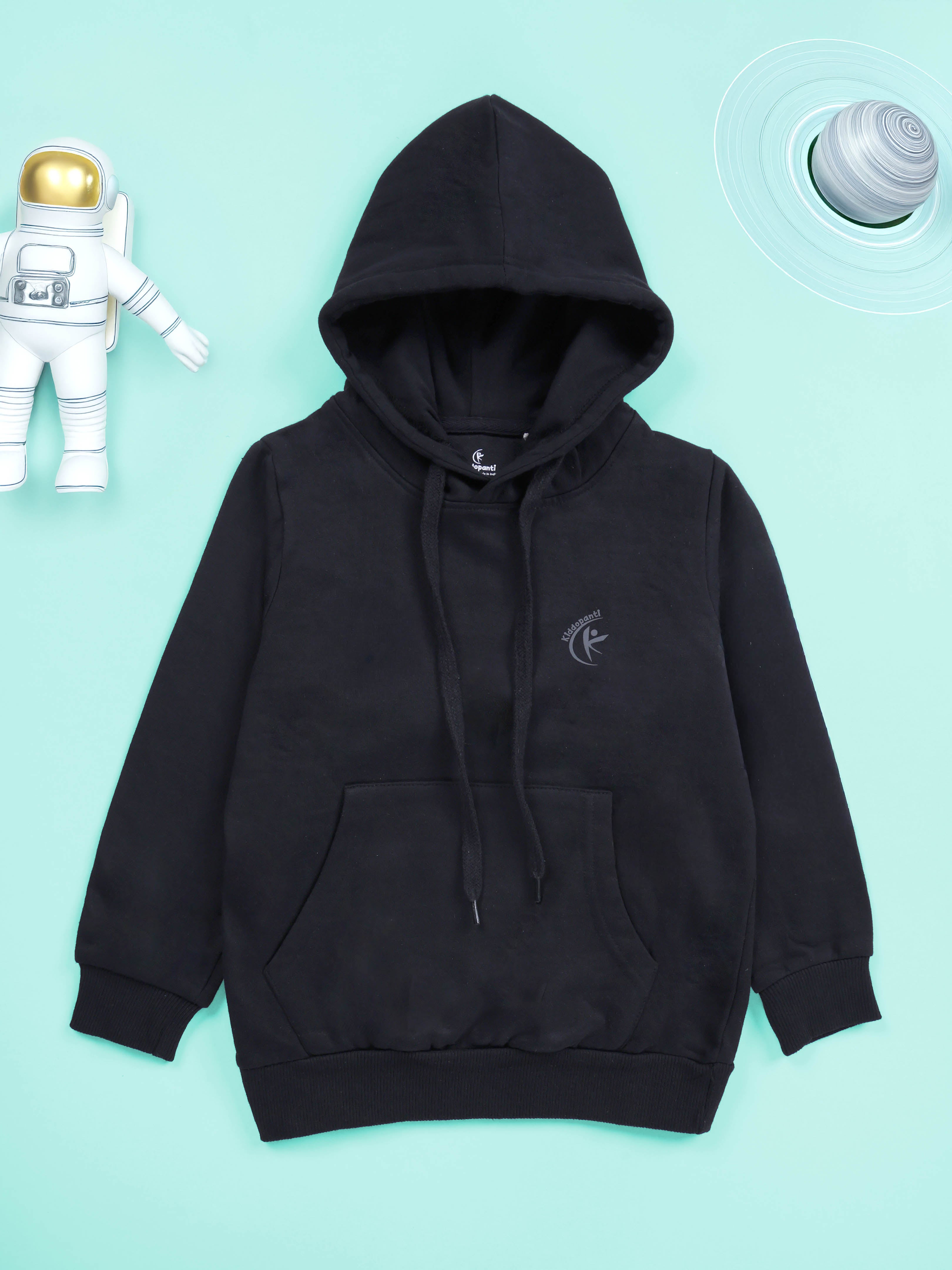 Kiddopanti Unisex Solid Full Sleeve Hooded Sweatshirt Pack of 2