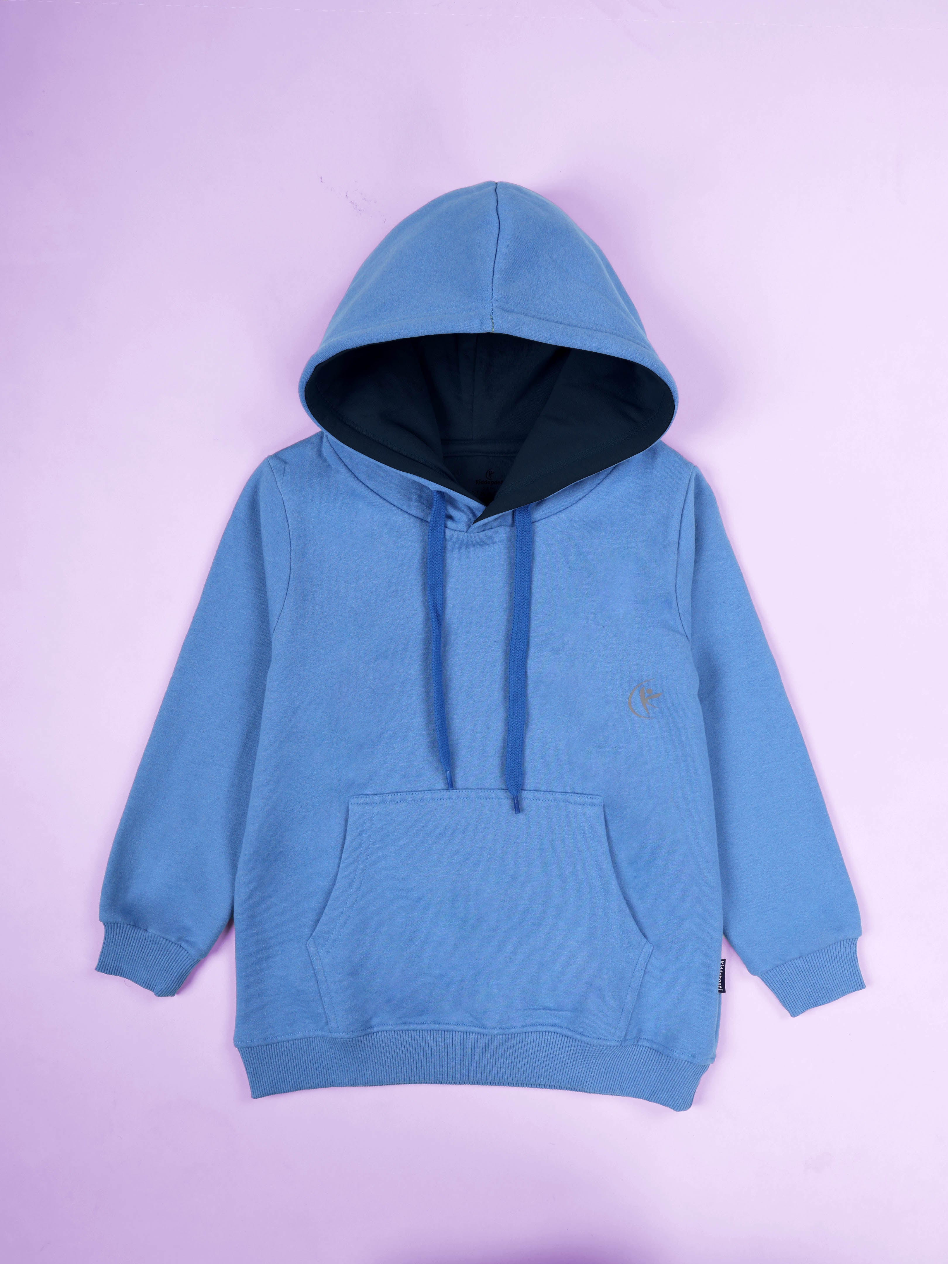 Kiddopanti Unisex Solid Full Sleeve Hooded Sweatshirt Pack of 2