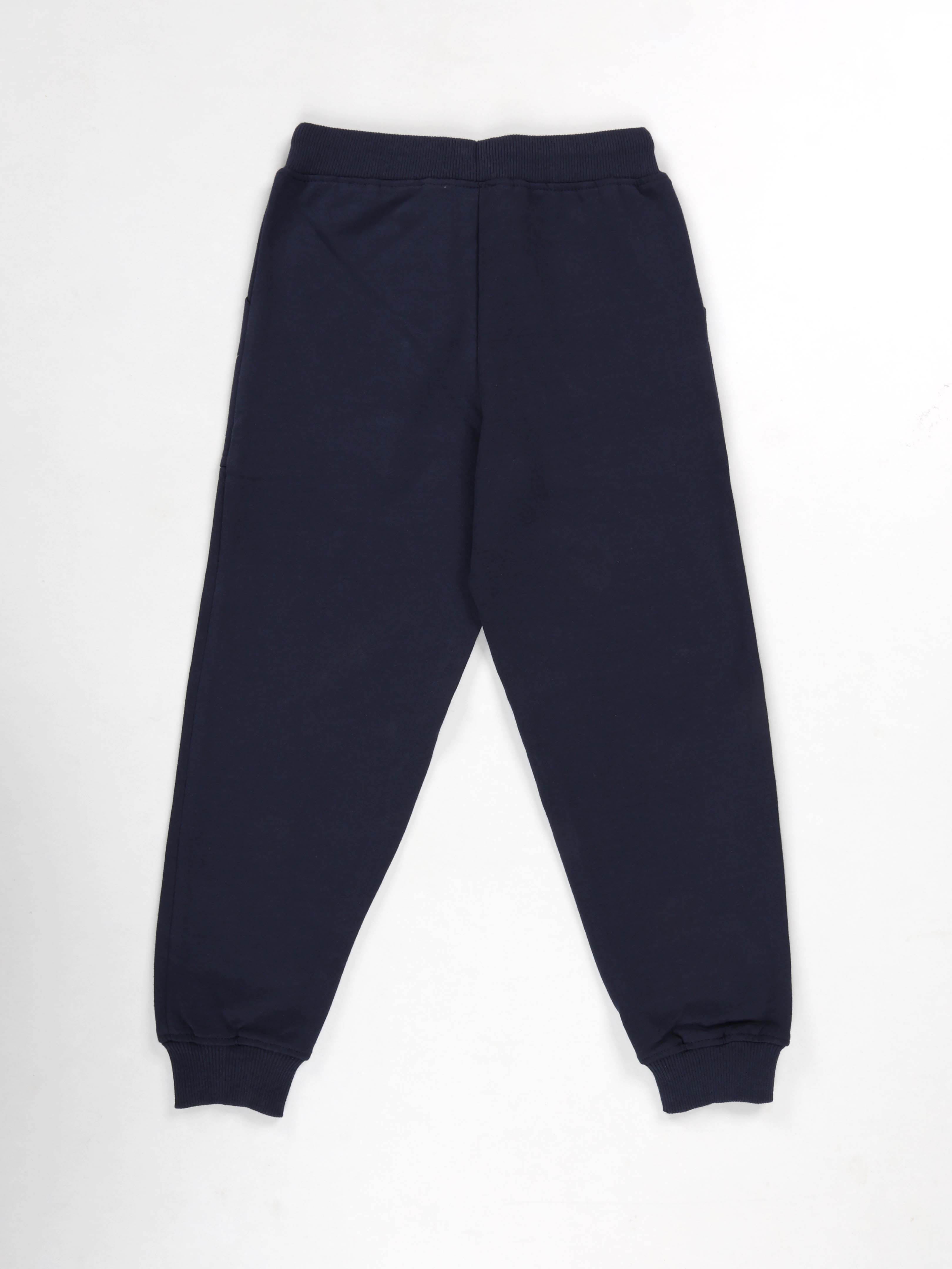 Kiddopanti Boys Fleece Full Sleeves Themed Pullover Hooded Sweatshirt & Track Pant Set