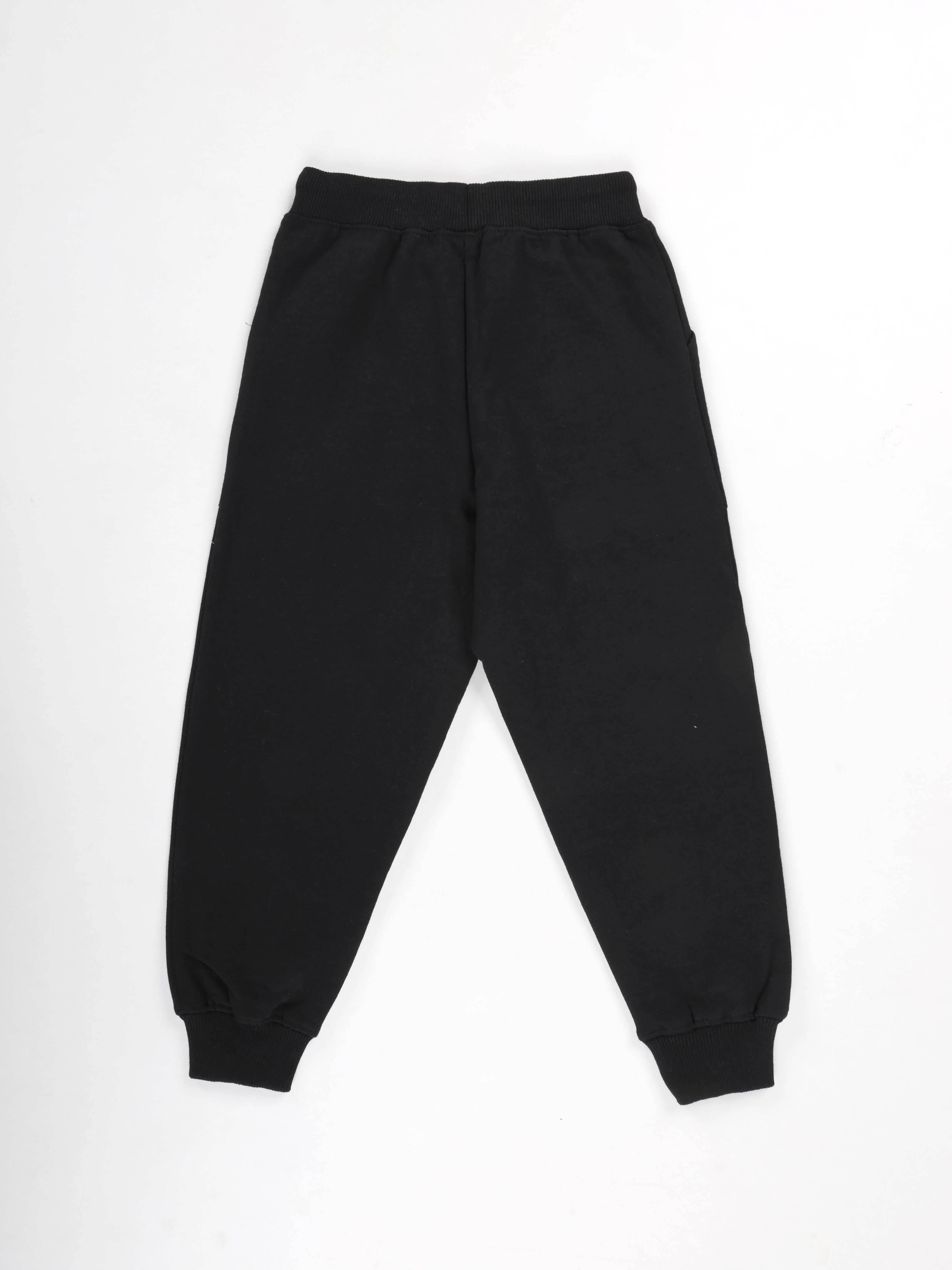 Kiddopanti Boys Fleece Full Sleeves Themed Pullover Hooded Sweatshirt & Track Pant Set