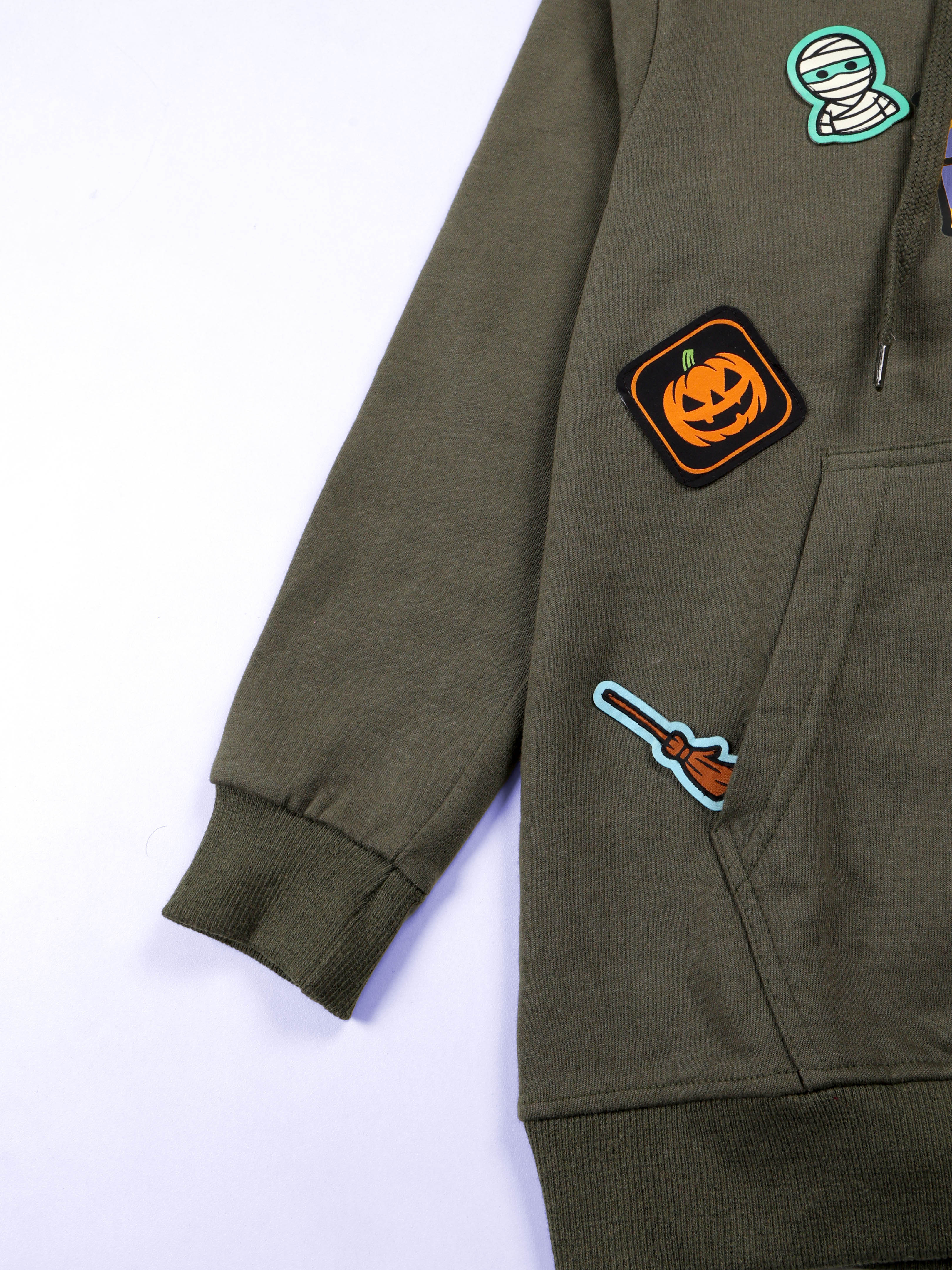 Kiddopanti Boys Fleece Full Sleeves Themed Pullover Hooded Sweatshirt & Track Pant Set