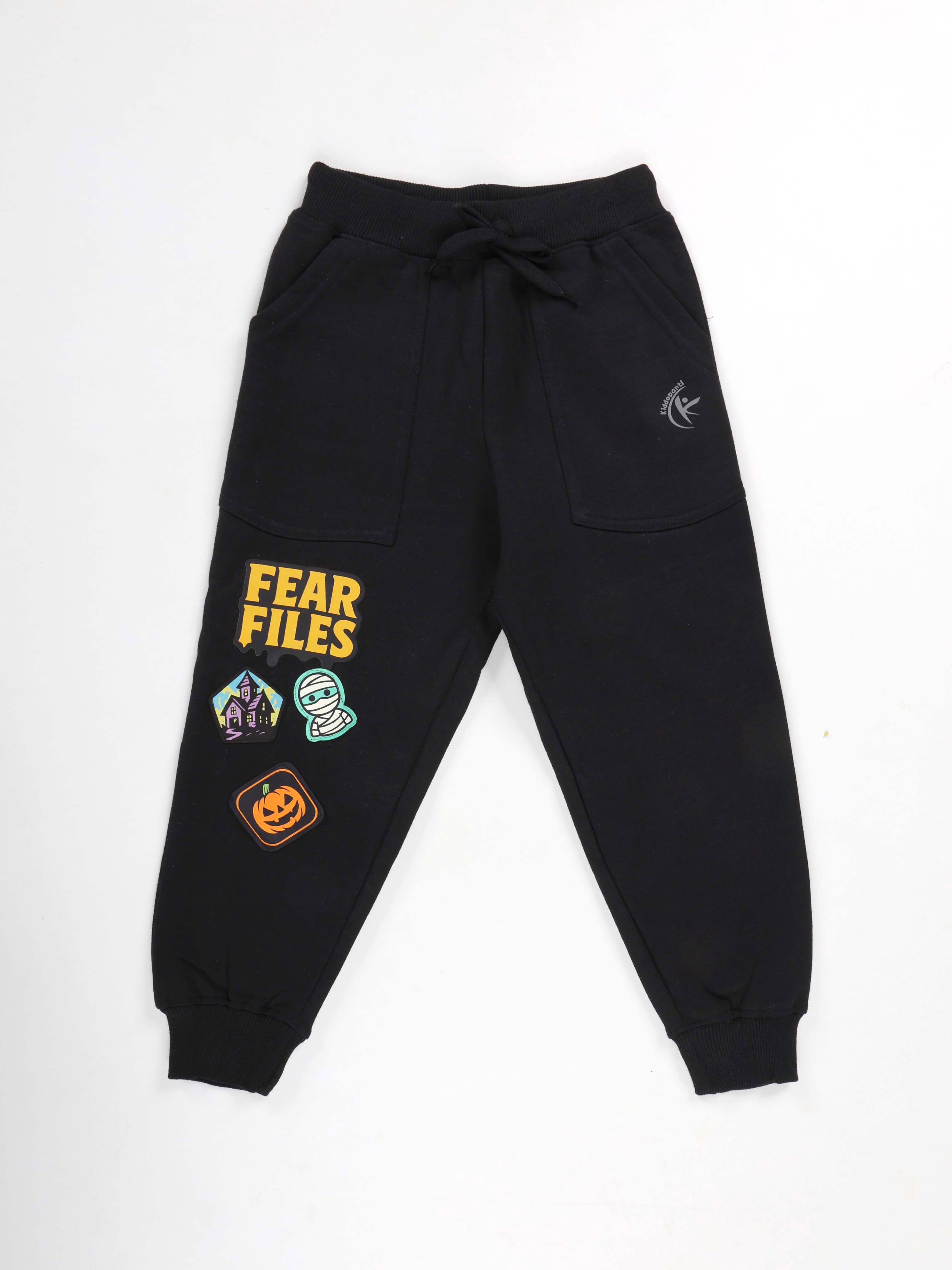 Kiddopanti Boys Fleece Full Sleeves Themed Pullover Hooded Sweatshirt & Track Pant Set