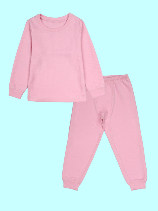 Unisex Cotton Full Sleeves Solid Thermal Tshirt And Thermal Pant Coordinate Set