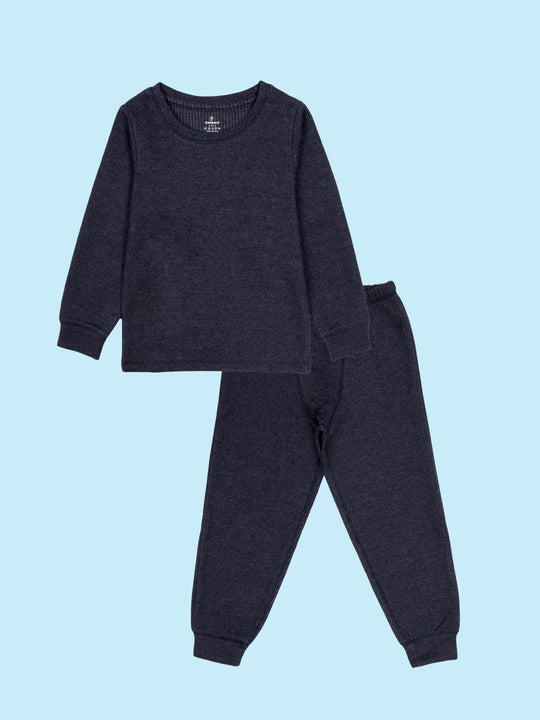Unisex Cotton Full Sleeves Solid Thermal Tshirt And Thermal Pant Coordinate Set