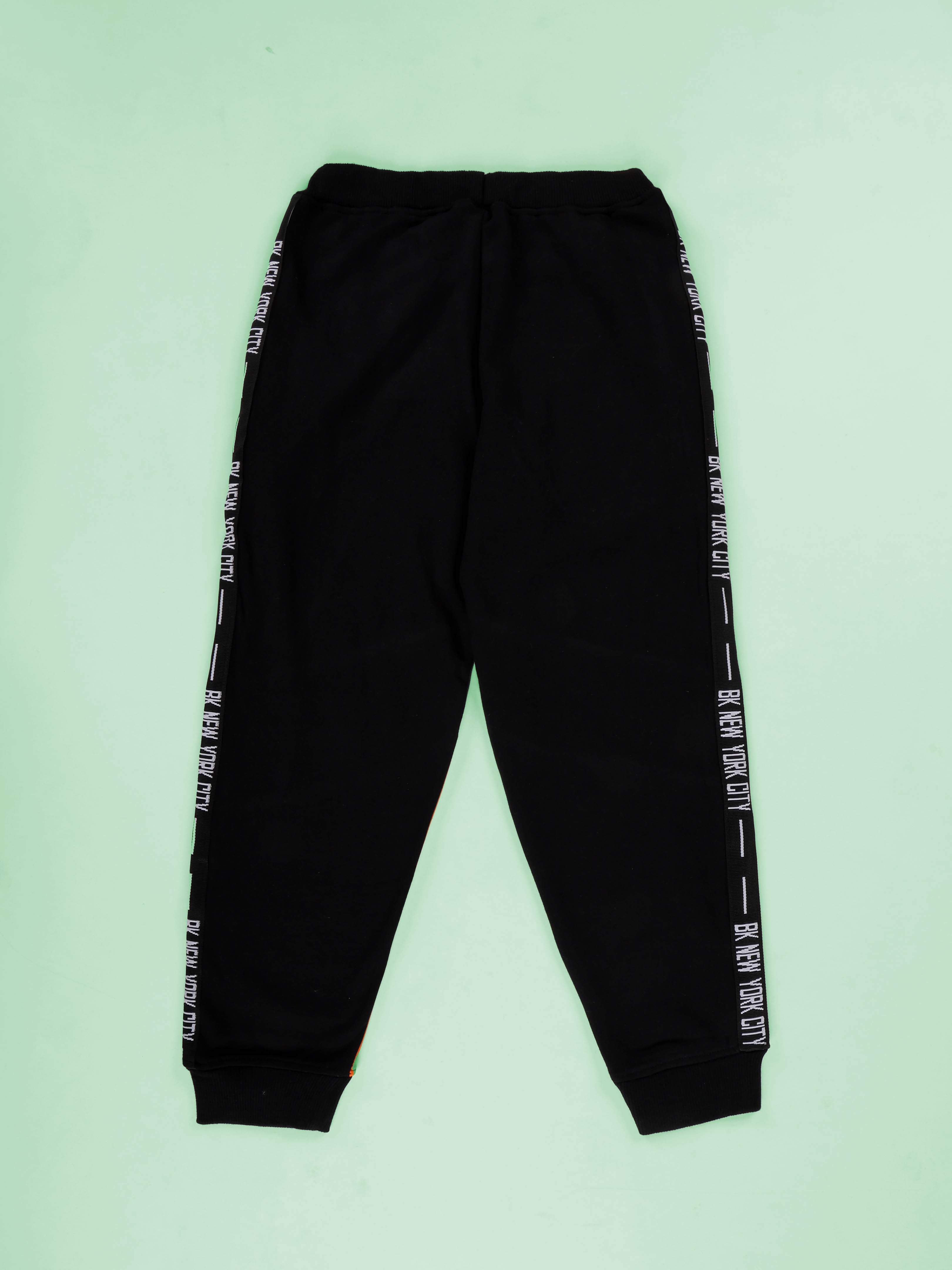 KiddoPanti Boys Solid Cotton Fleece Cut and Sew Jogger Track Pant with Tape