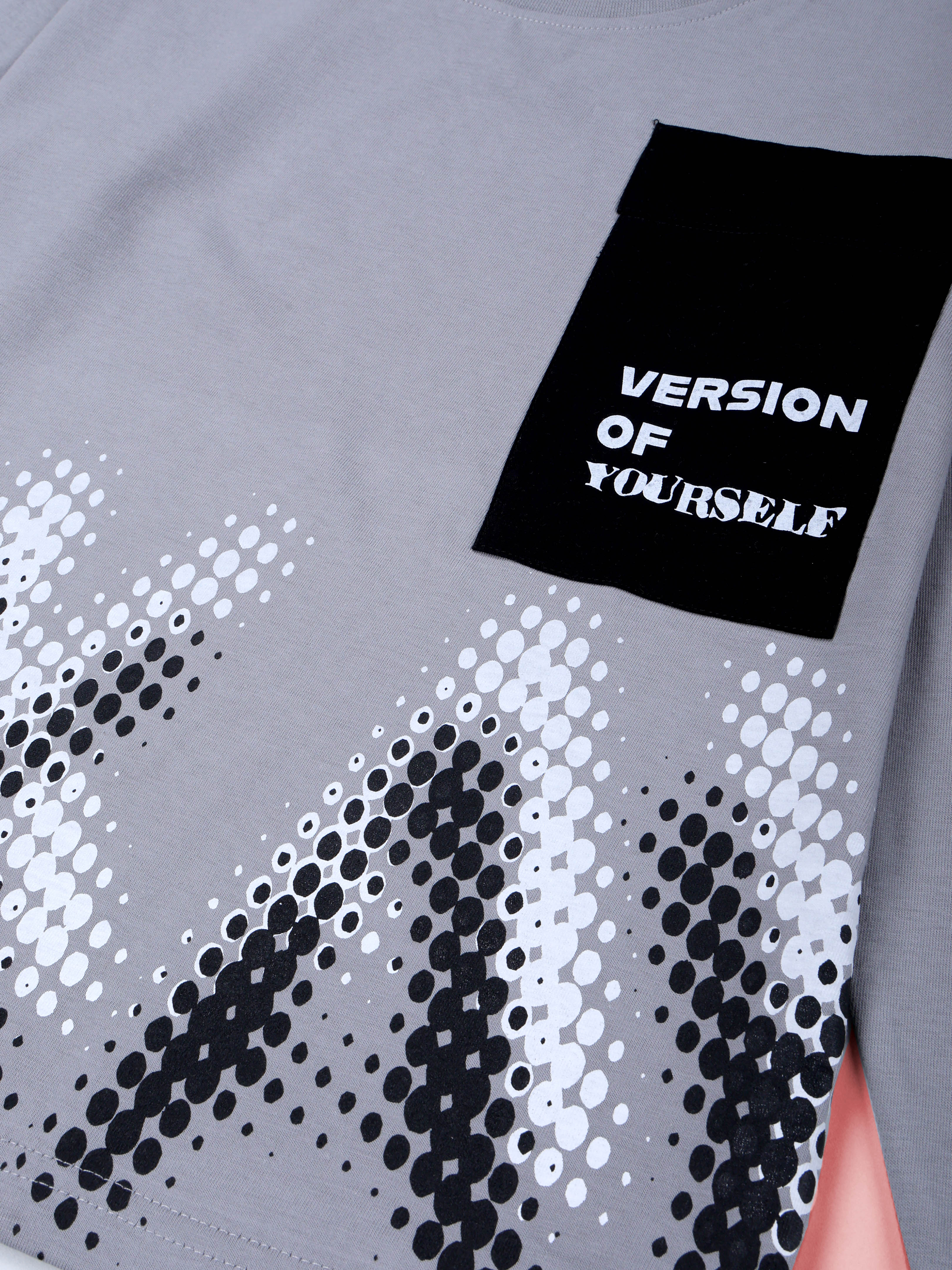 KiddoPanti Boys Cotton Okay Printed Drop Shoulder Round Neck Full Sleeve Casual Tee