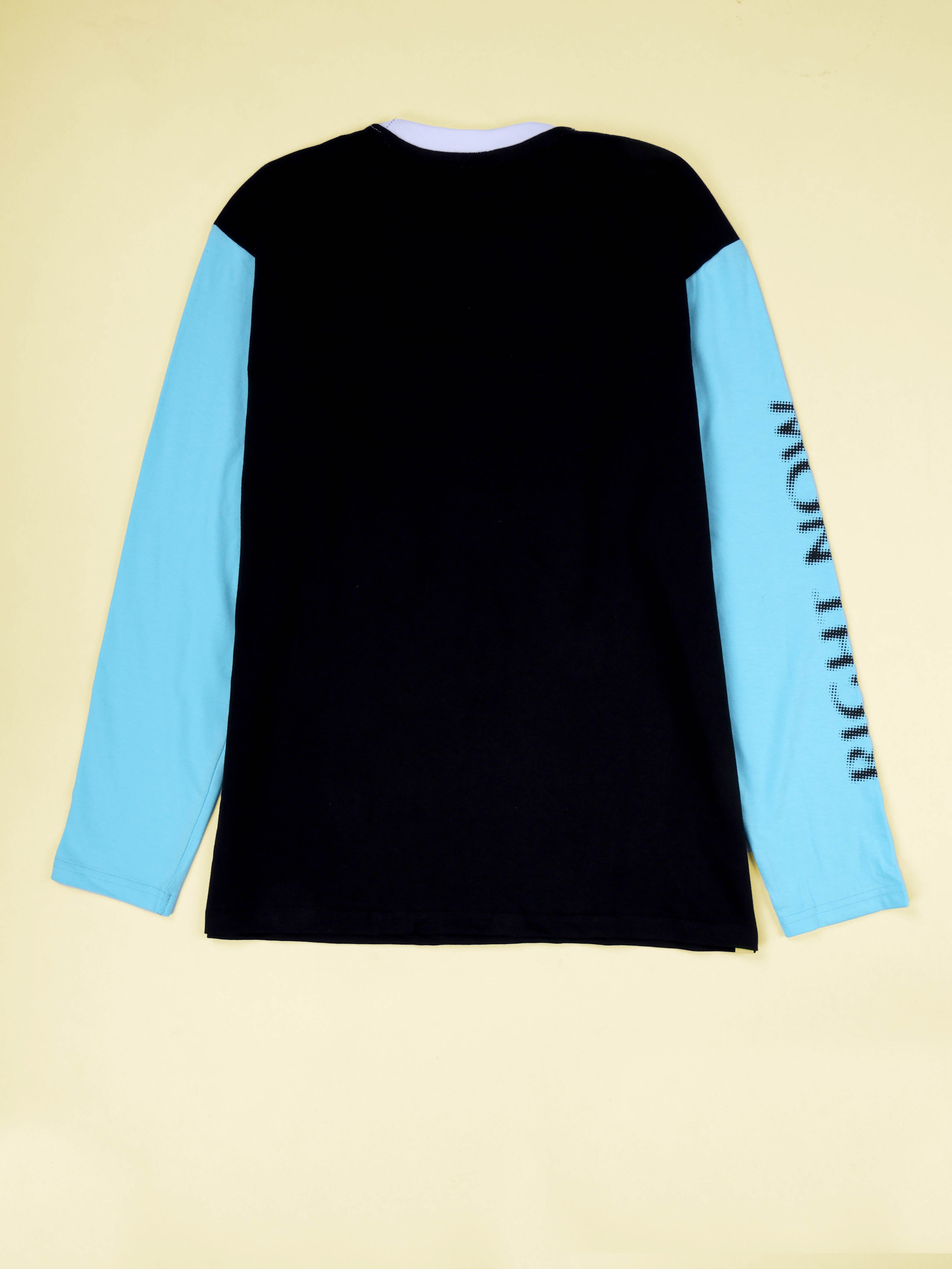 KiddoPanti Boys Cotton Printed Drop Shoulder Round Neck Full Sleeve Casual Tee