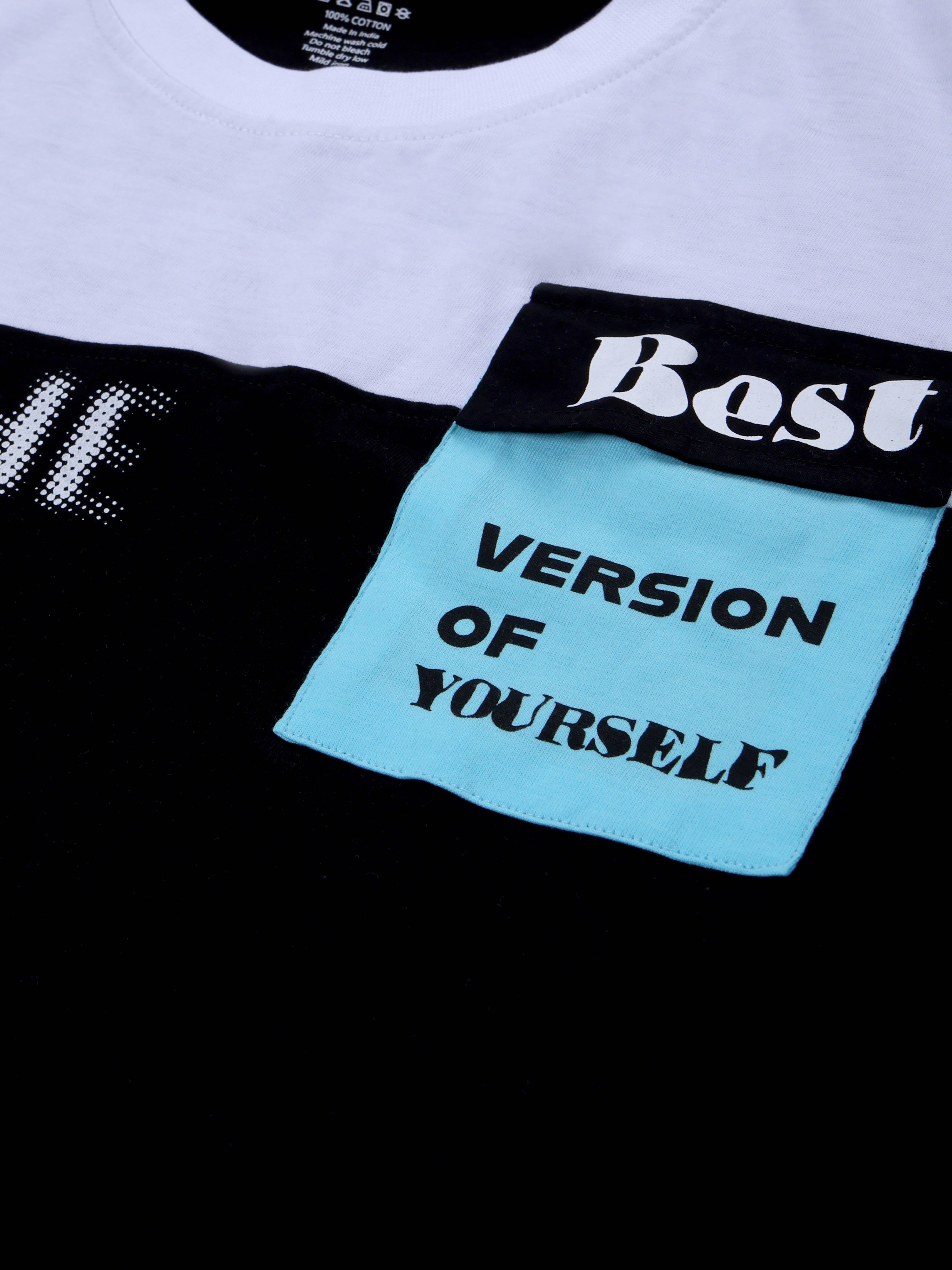 KiddoPanti Boys Cotton Printed Drop Shoulder Round Neck Full Sleeve Casual Tee