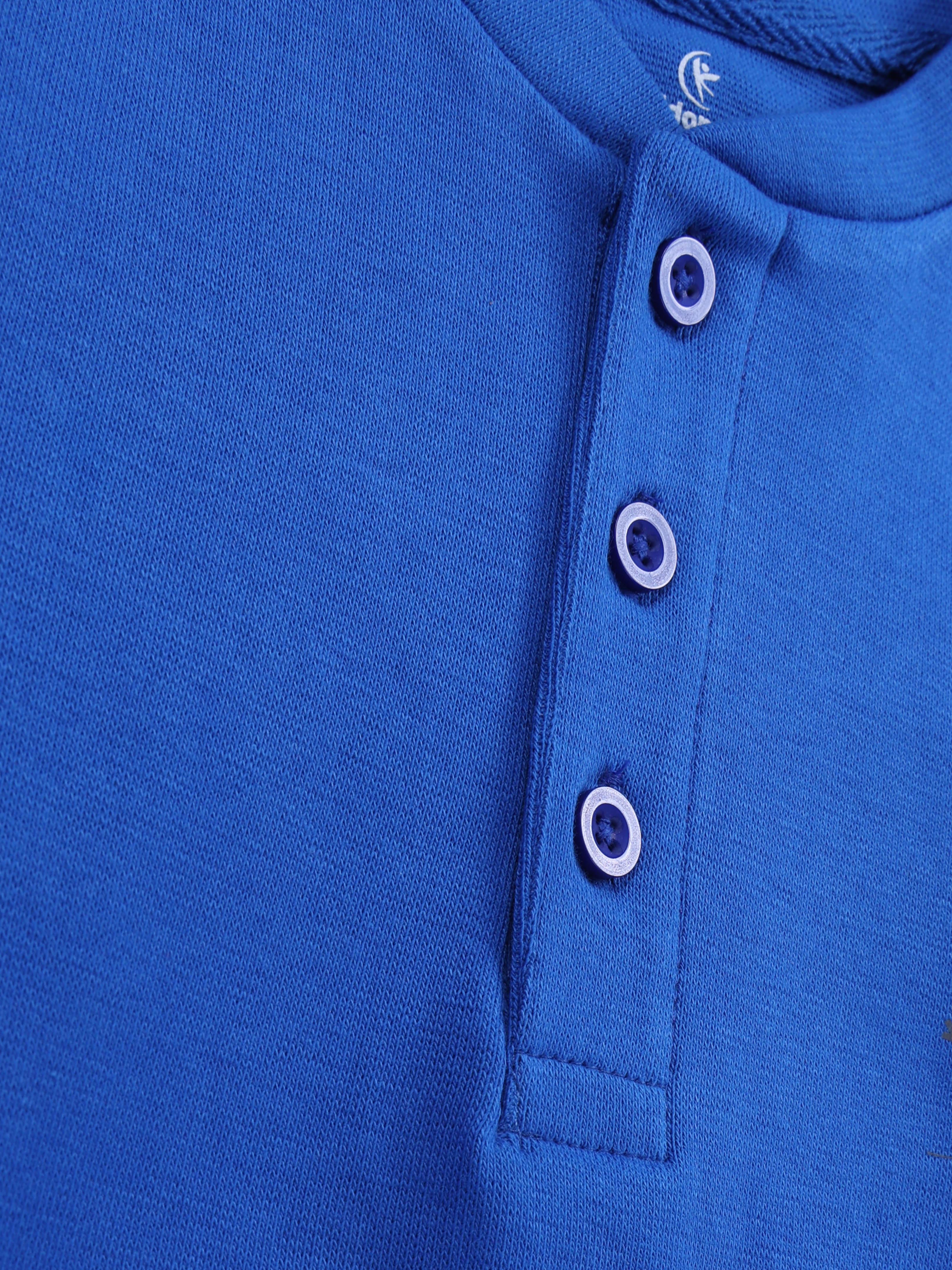 KiddoPanti Solid Full Sleeve Henley Neck Rib Tee Pack of 2