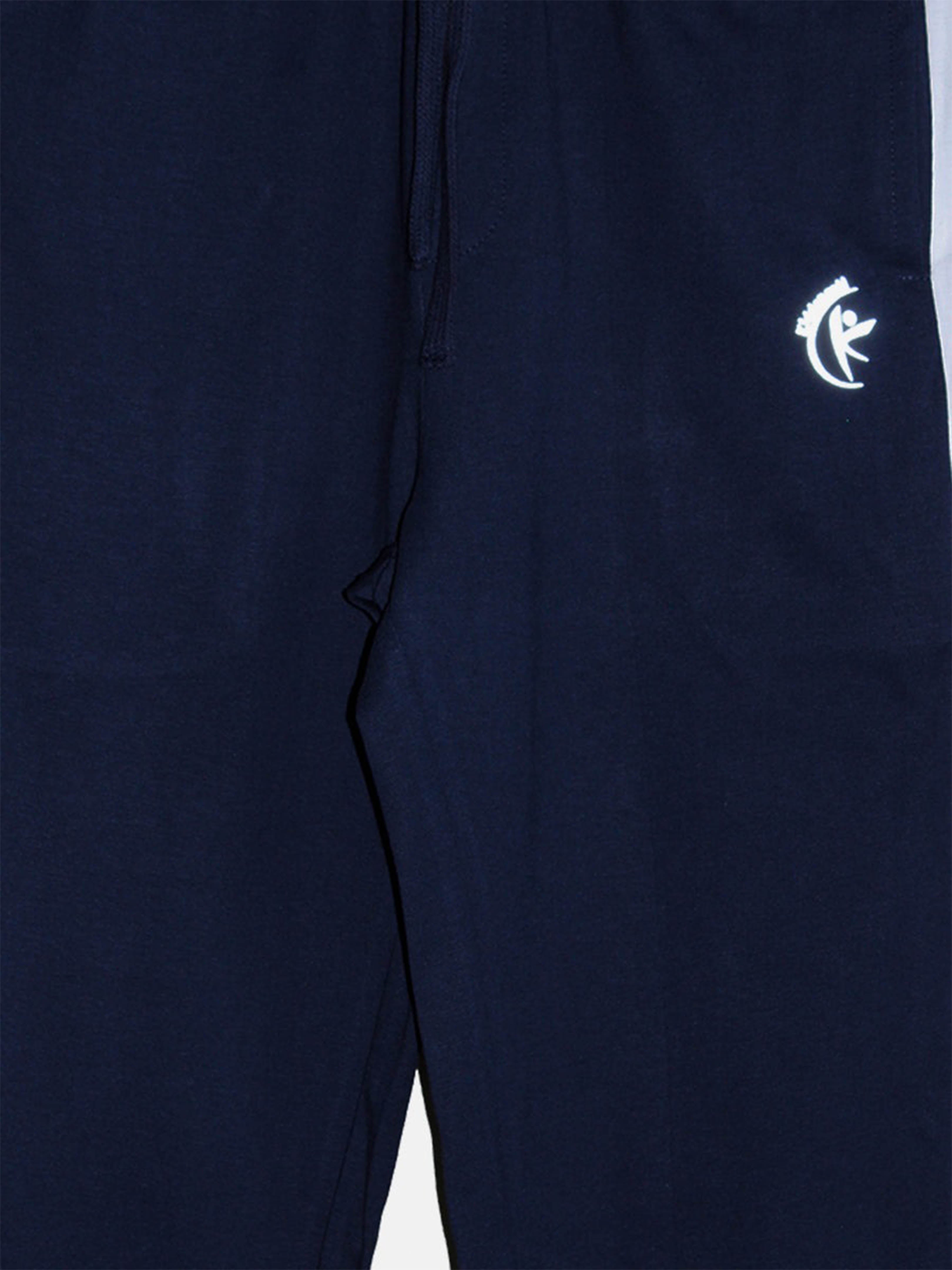 Kiddopanti Boys Cotton Printed Round Neck Full Sleeve Tee with Cut & Sew Track Pant Co-Ords Set