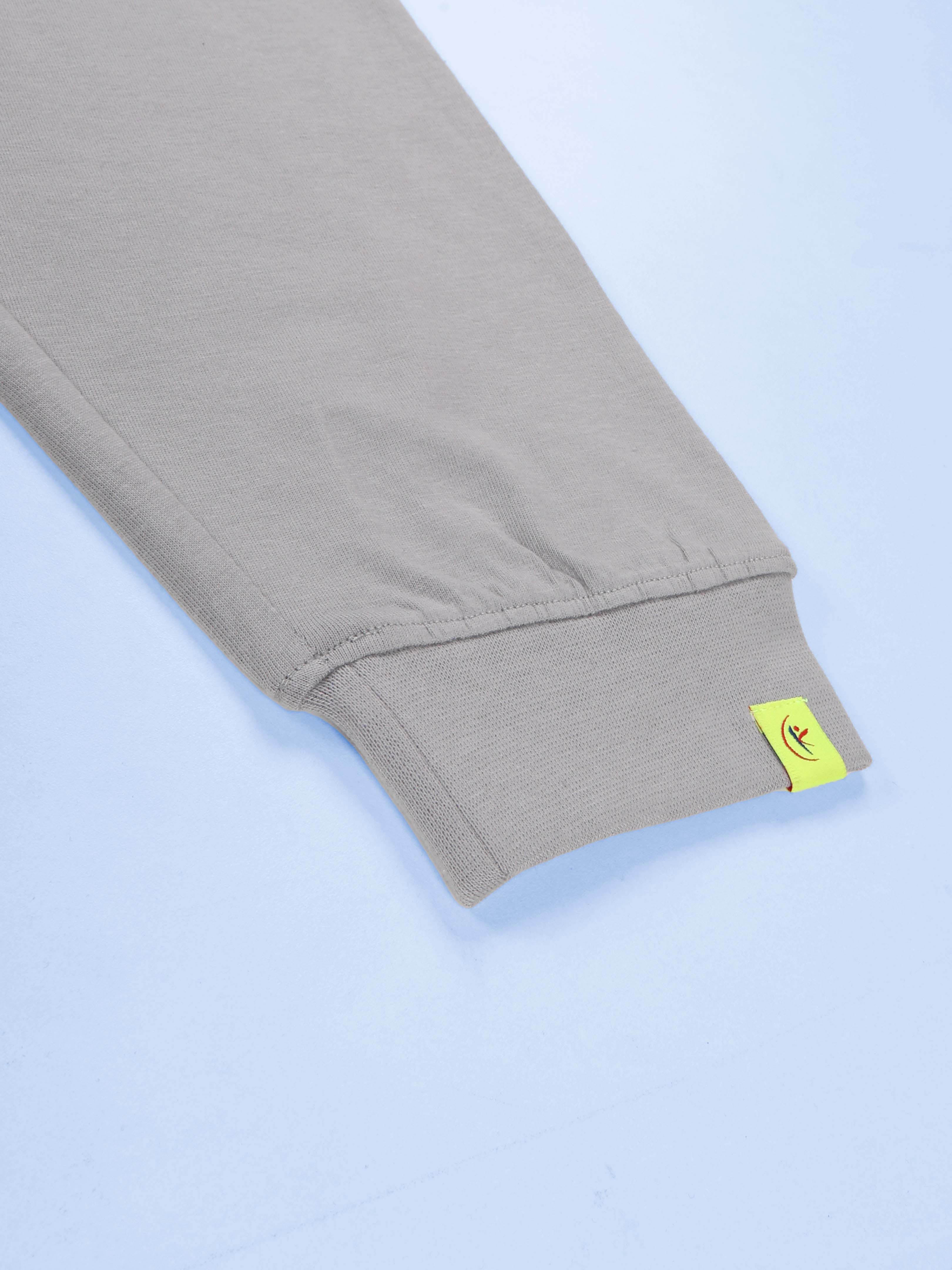 Kiddopanti Boys Tiger Roar Printed Full Sleeve Round Neck Tee & Knit Cargo Jogger Pants Coorde Set