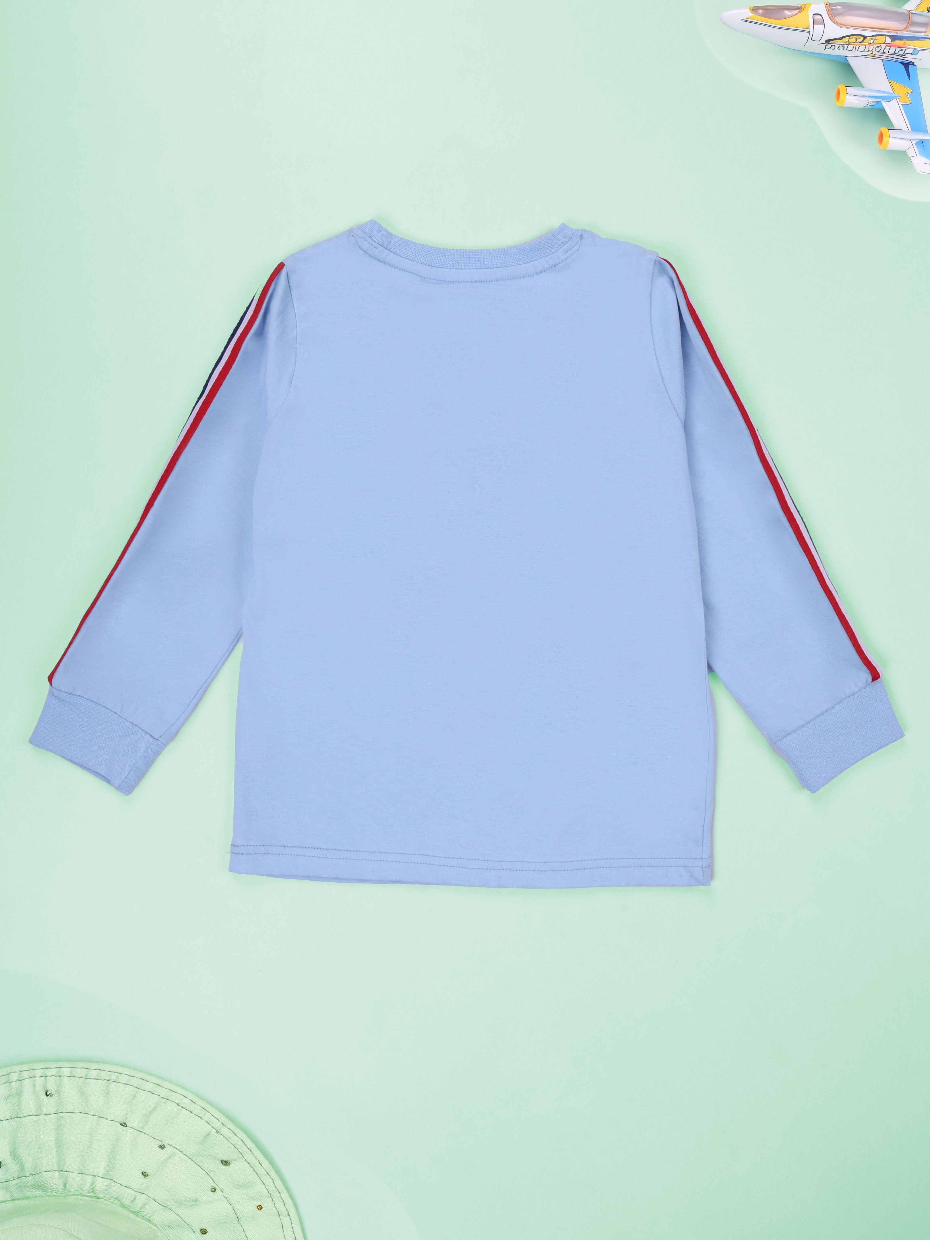 Kiddopanti Boys Tiger Roar Printed Full Sleeve Round Neck Tee & Knit Cargo Jogger Pants Coorde Set