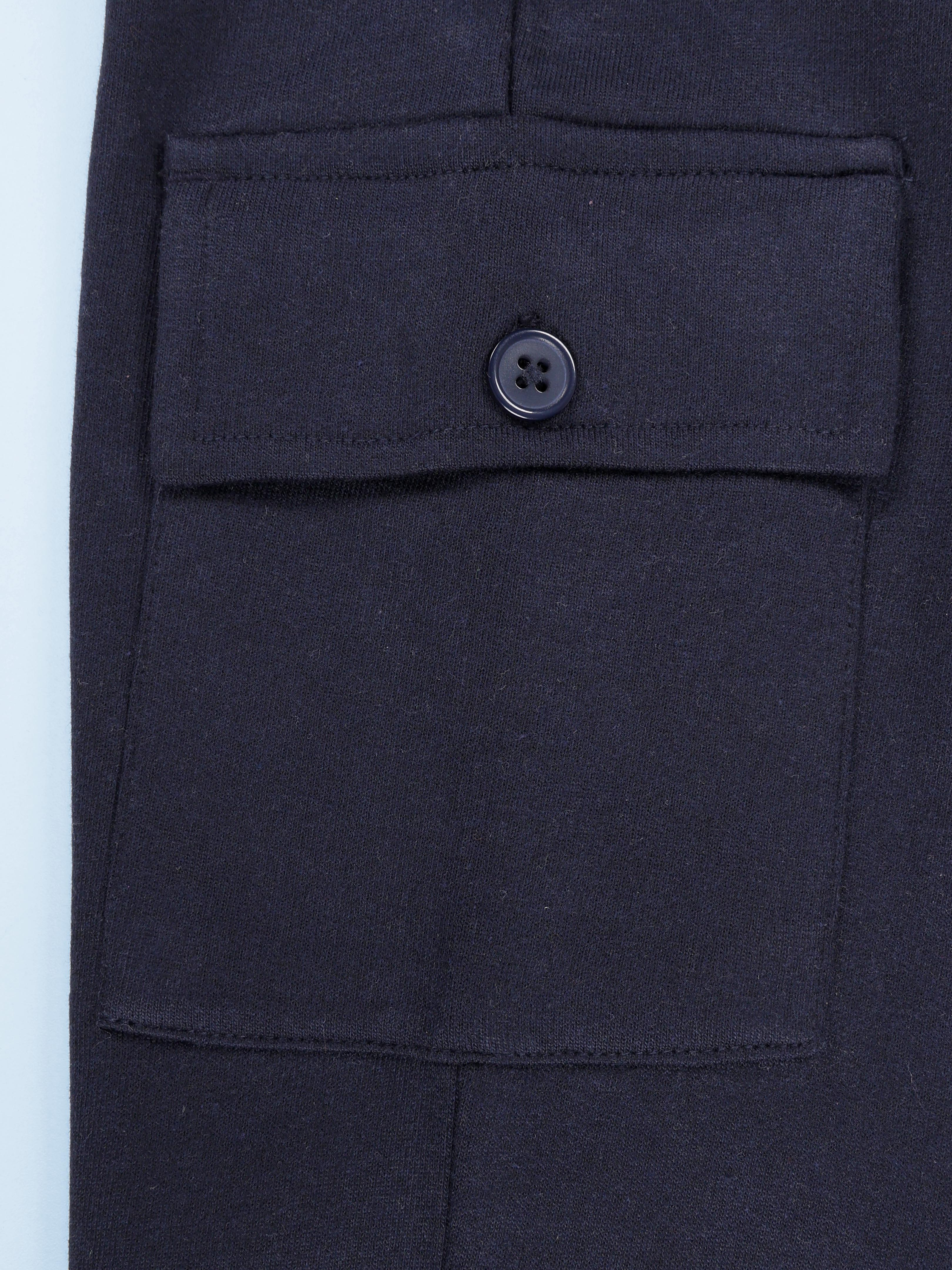 Kiddopanti Boys Tiger Roar Printed Full Sleeve Round Neck Tee & Knit Cargo Jogger Pants Coorde Set