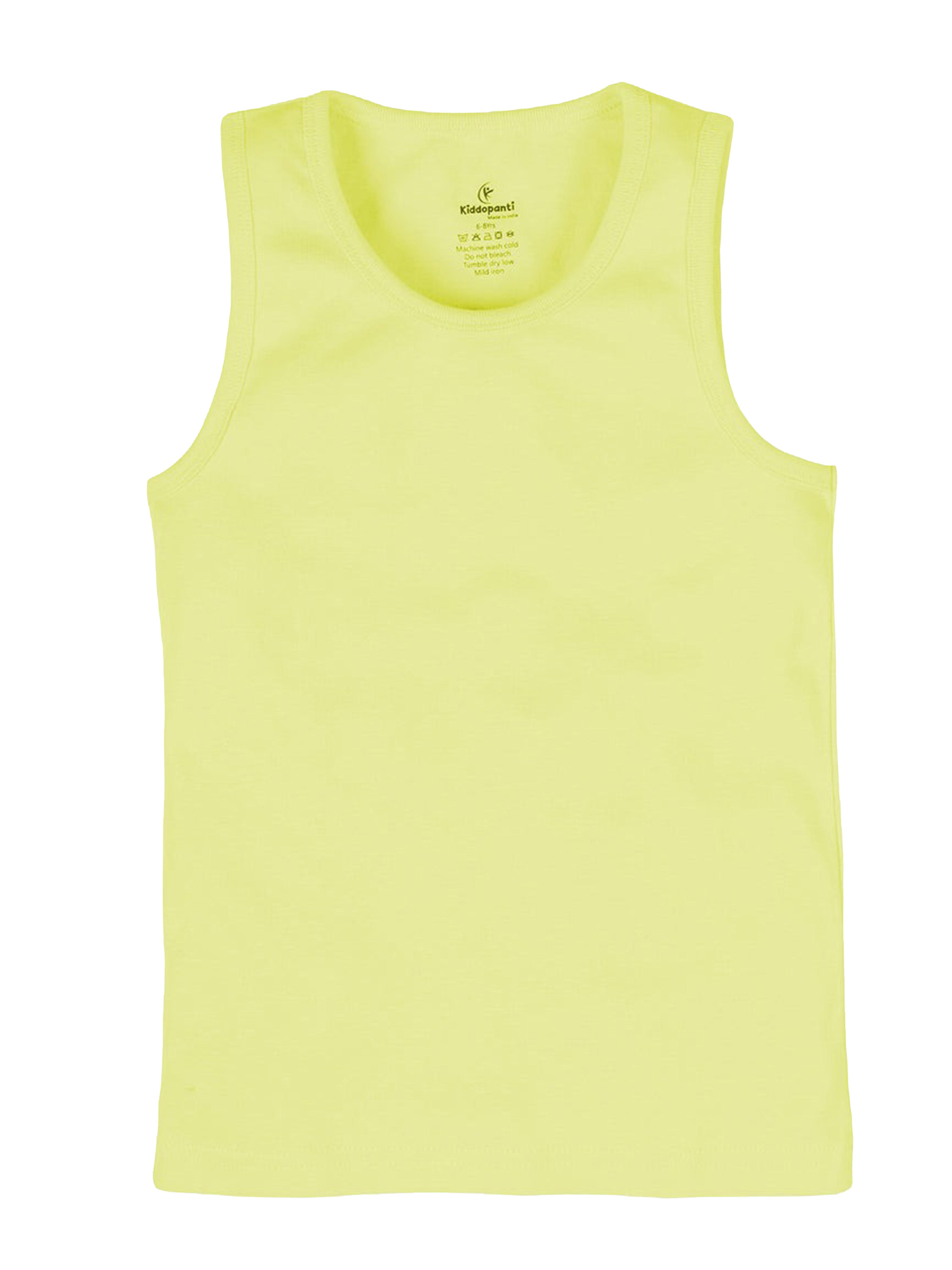 Boys Cotton Sleeveless Solid Rib Vest Pack of 3