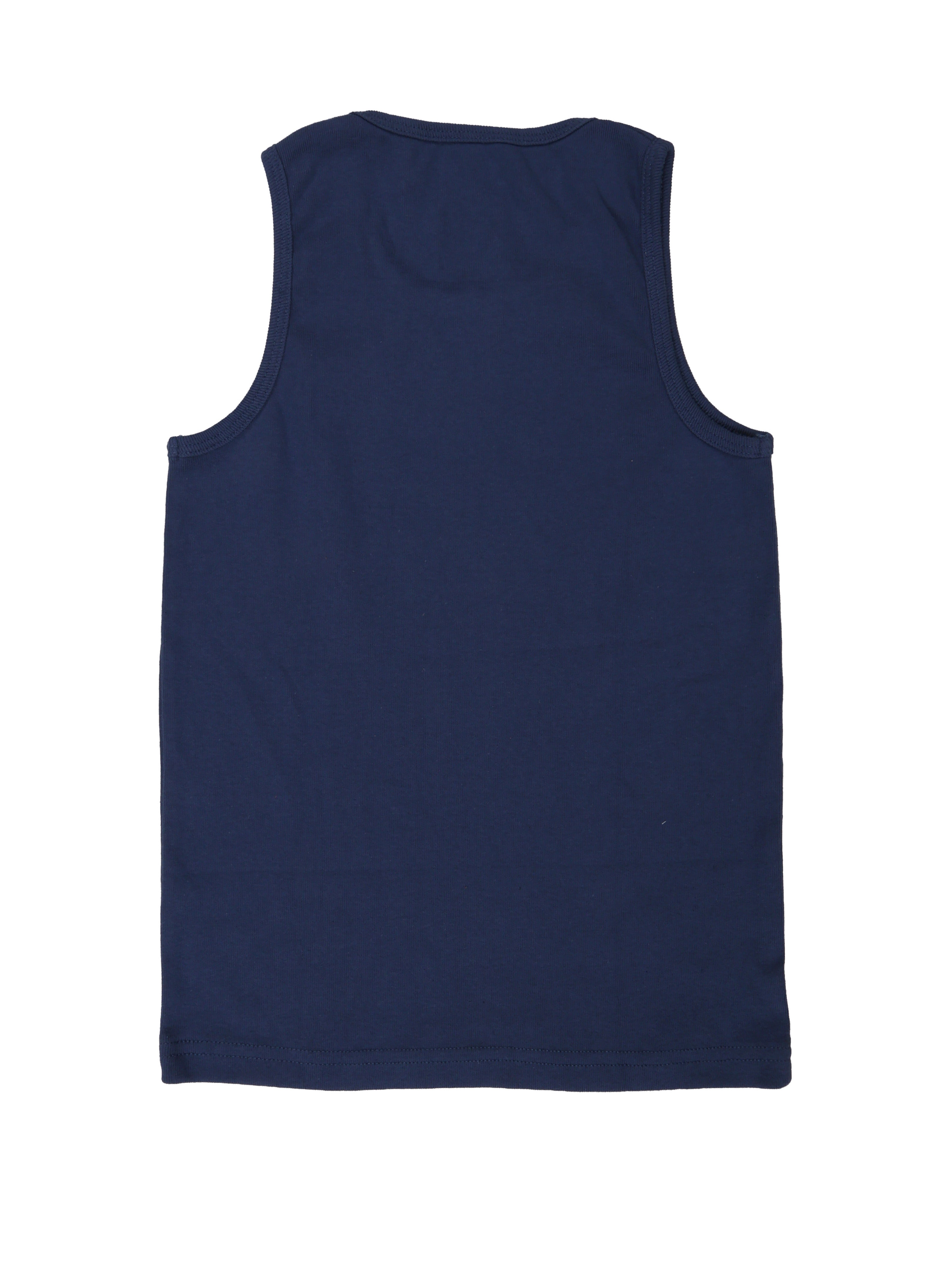 Boys Cotton Sleeveless Solid Rib Vest Pack of 3