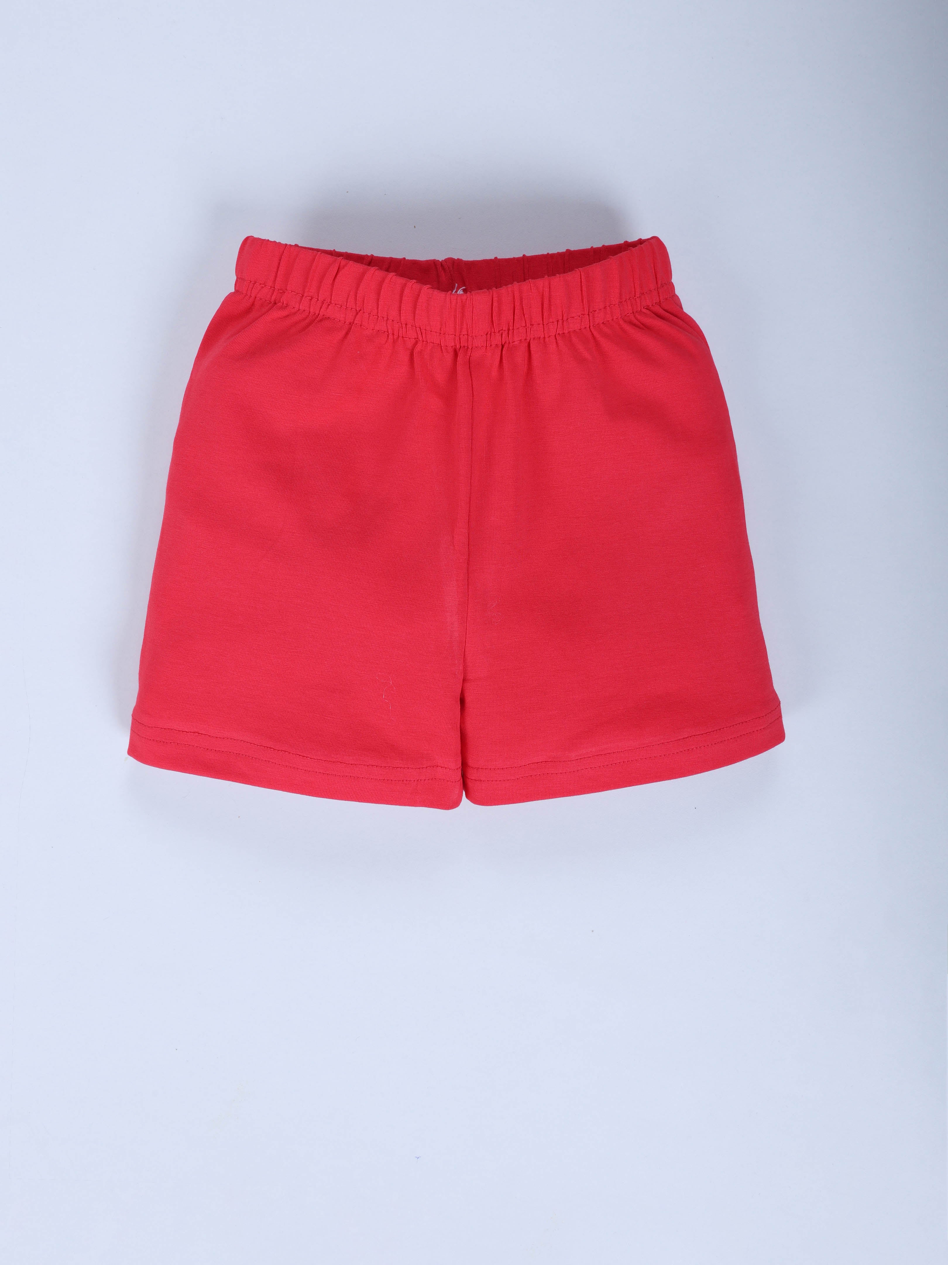 KiddoPanti Girls Cotton Thigh Length Cycling Shorts Pack of 3